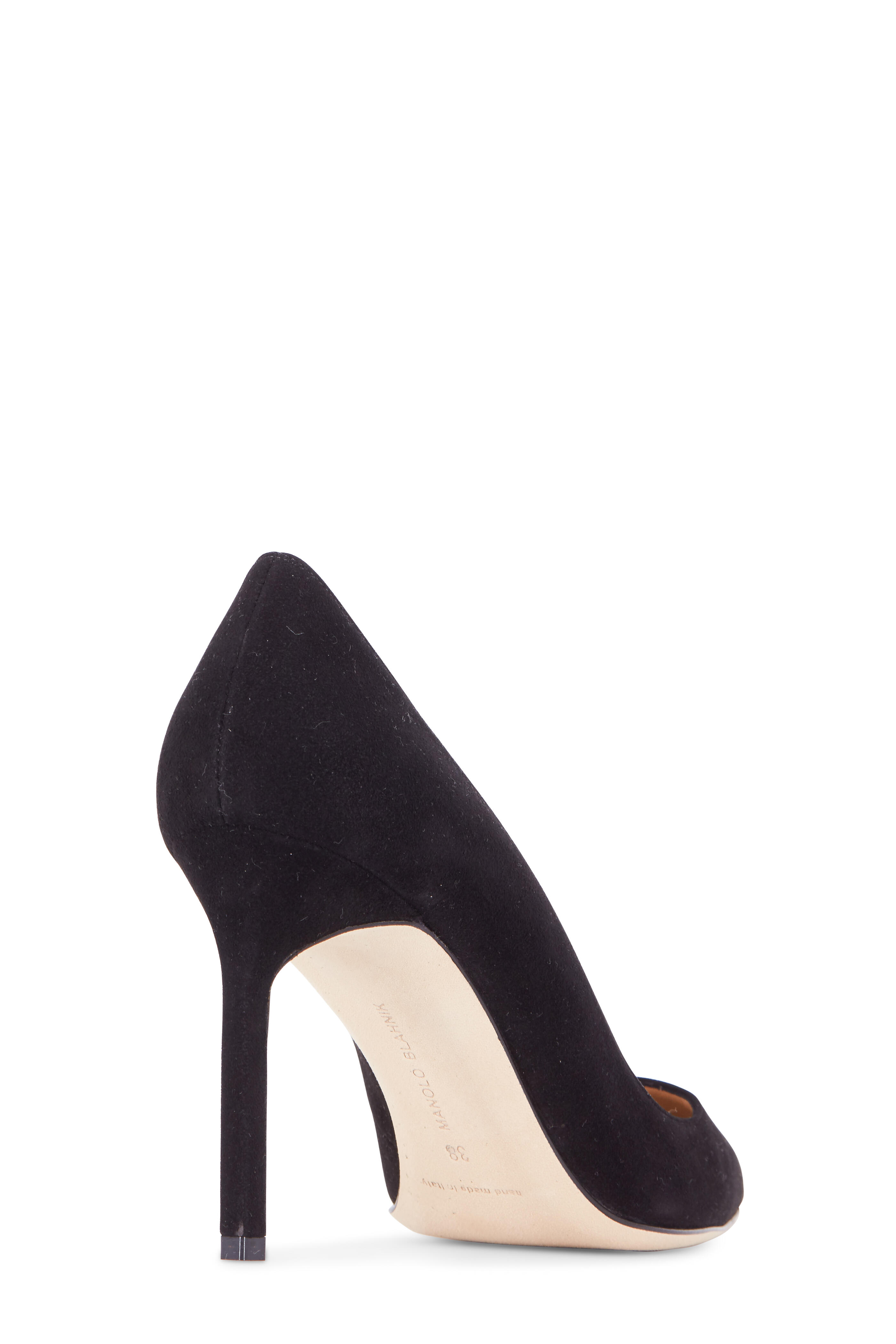 Manolo Blahnik - Lisa Black Suede Pump, 90mm