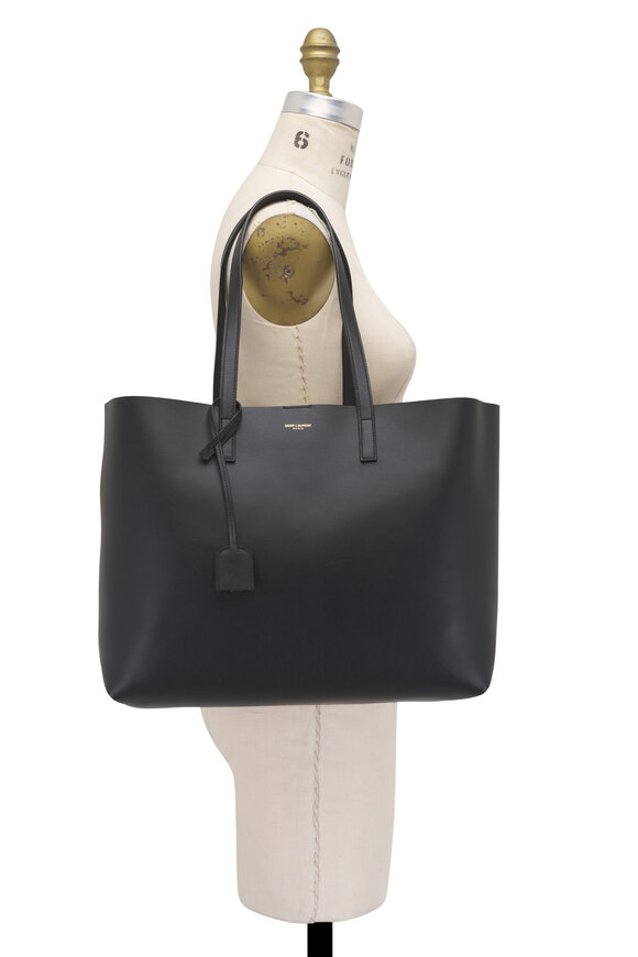 Saint Laurent Black Leather Shopping Tote - view 9