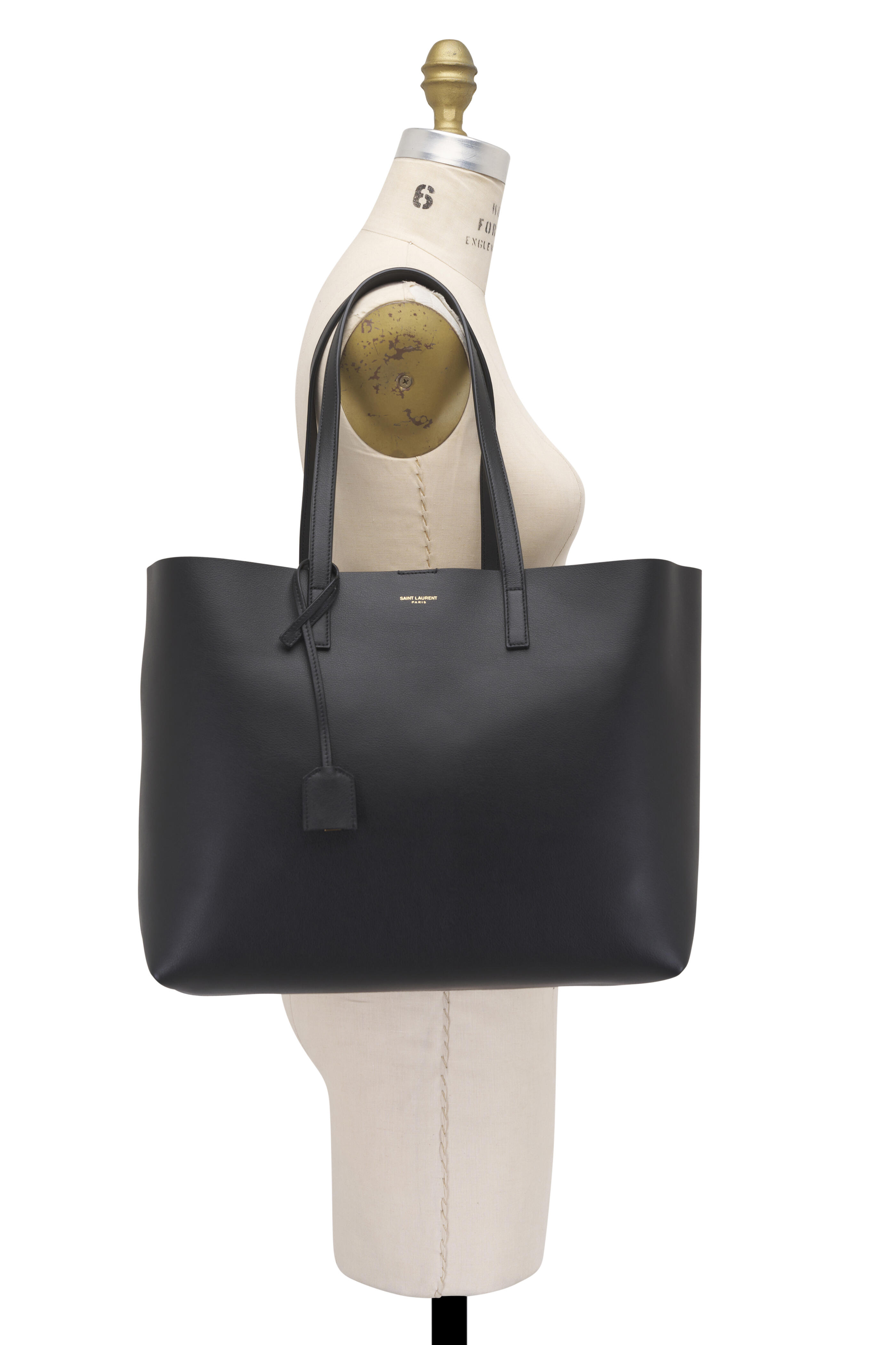 Saint Laurent - Black Leather Shopping Tote | Mitchell Stores