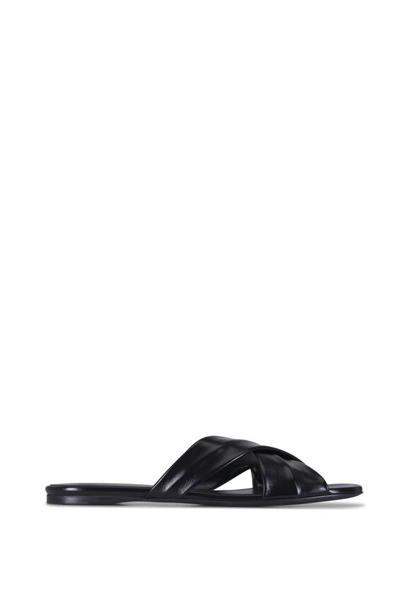 Khaite Liria Black Leather Flat Sandal - view 3