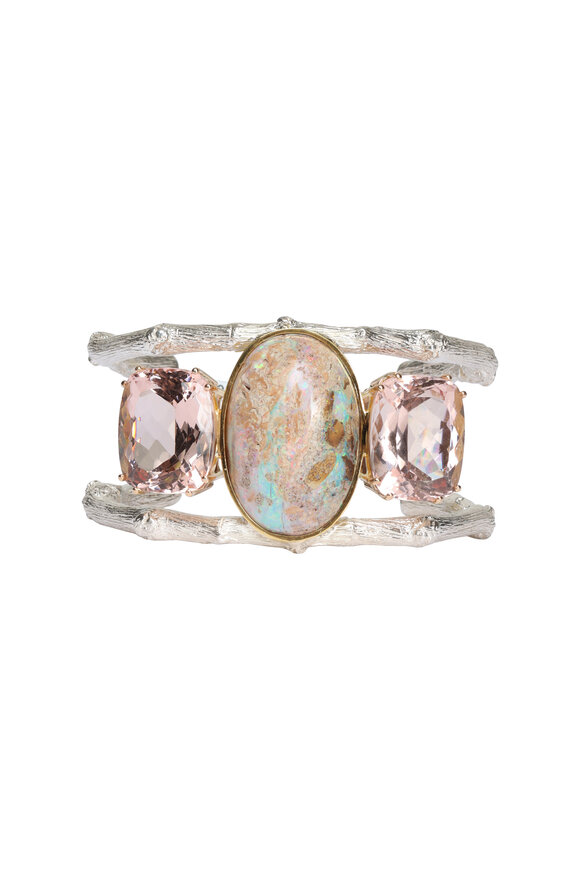 K. Brunini Jewels Morganite & Opal Twig Cuff Bracelet - view 1
