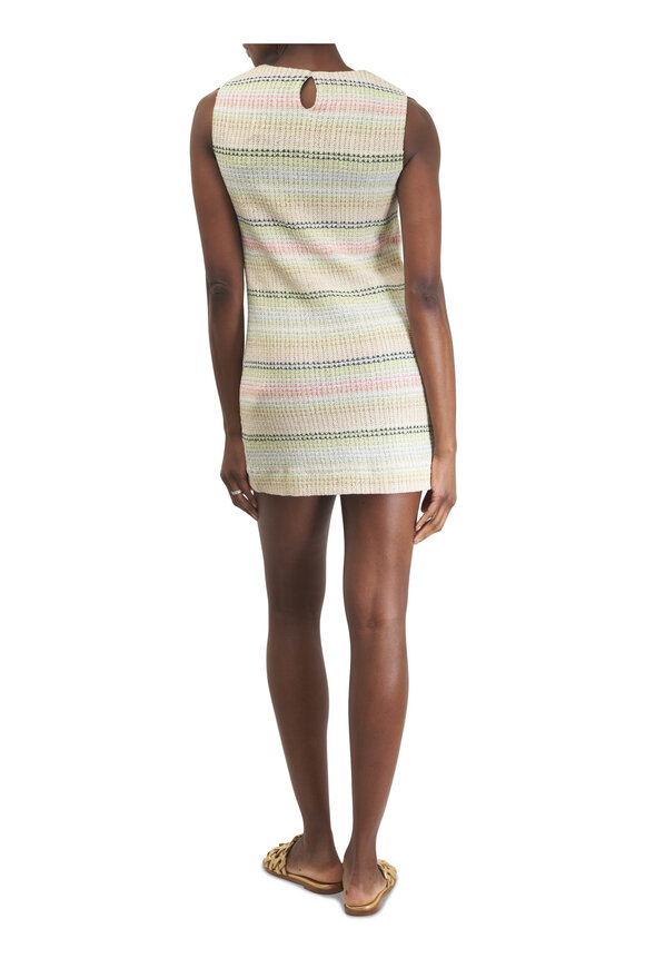 Missoni - Light Green, White & Salmon Knit Mini Dress