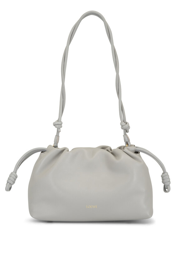 Loewe Flamenco Shell Gray Leather Shoulder Bag