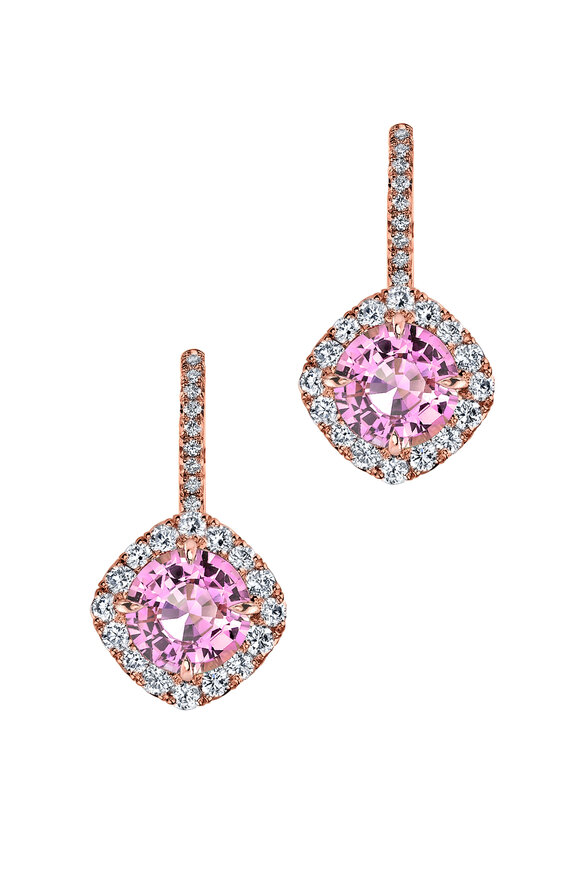 Omi Privé - 18K Gold Pink Sapphire & Diamond Drop Earrings