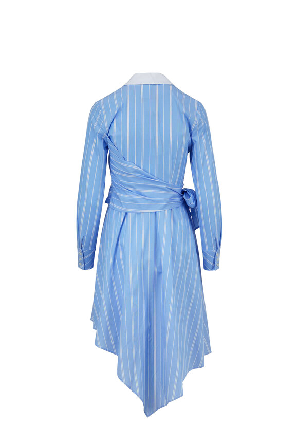 Jonathan Simkhai - Blue & White Stripe Oxford Wrap Dress