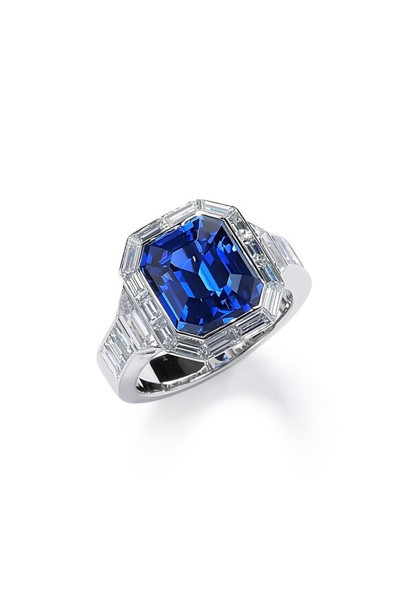 Nam Cho Diamond & Blue Sapphire Cocktail Ring