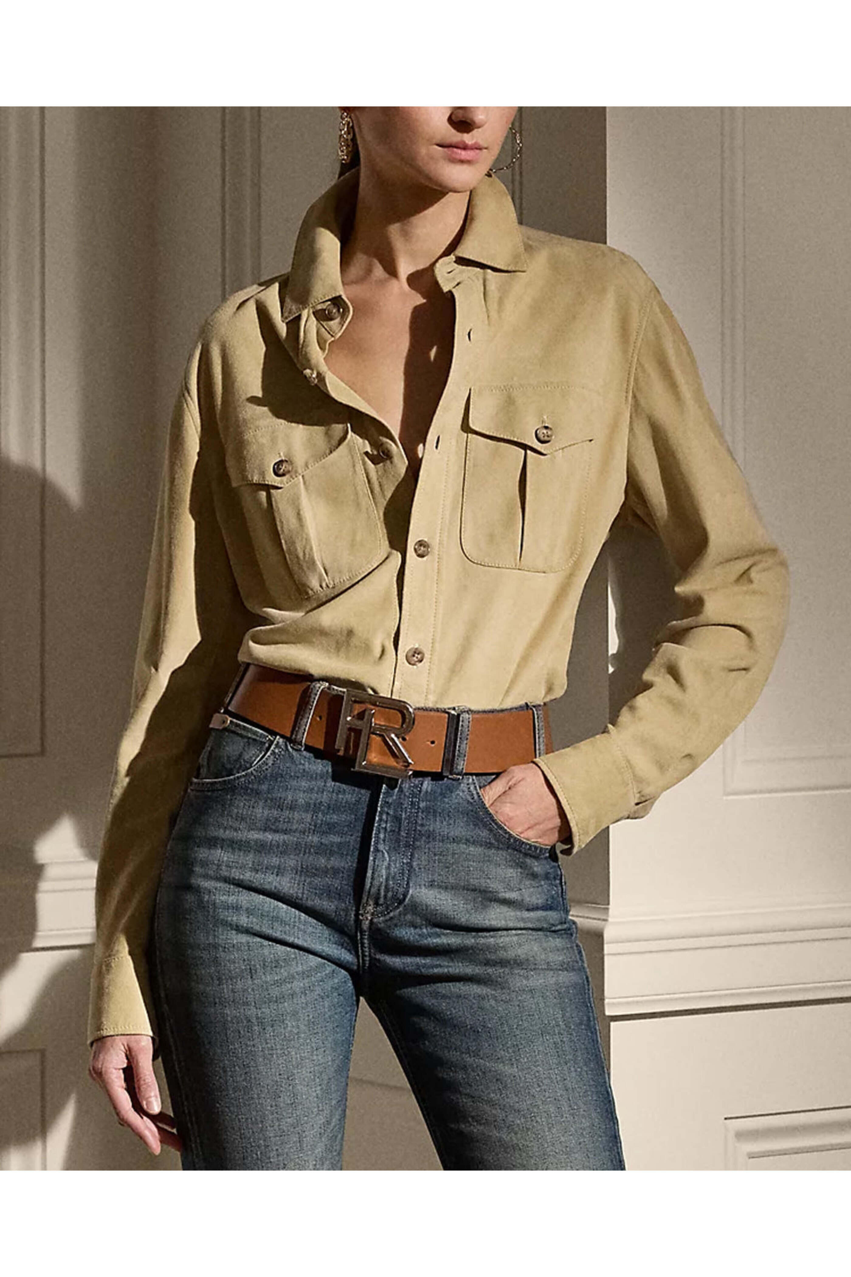 Ralph Lauren - Icon Tan Suede Landry Button Up Shirt
