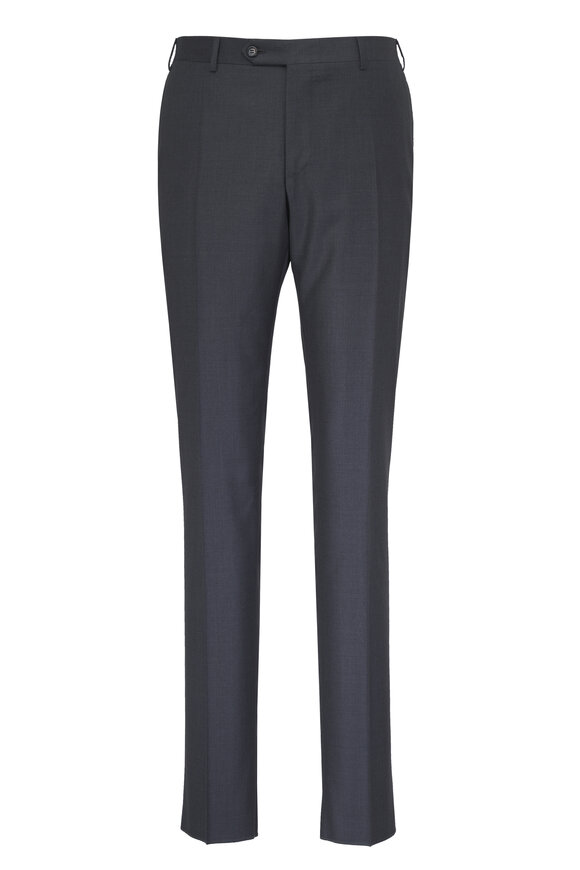 Canali Kei Gray Wool Sharkskin Suit - view 4