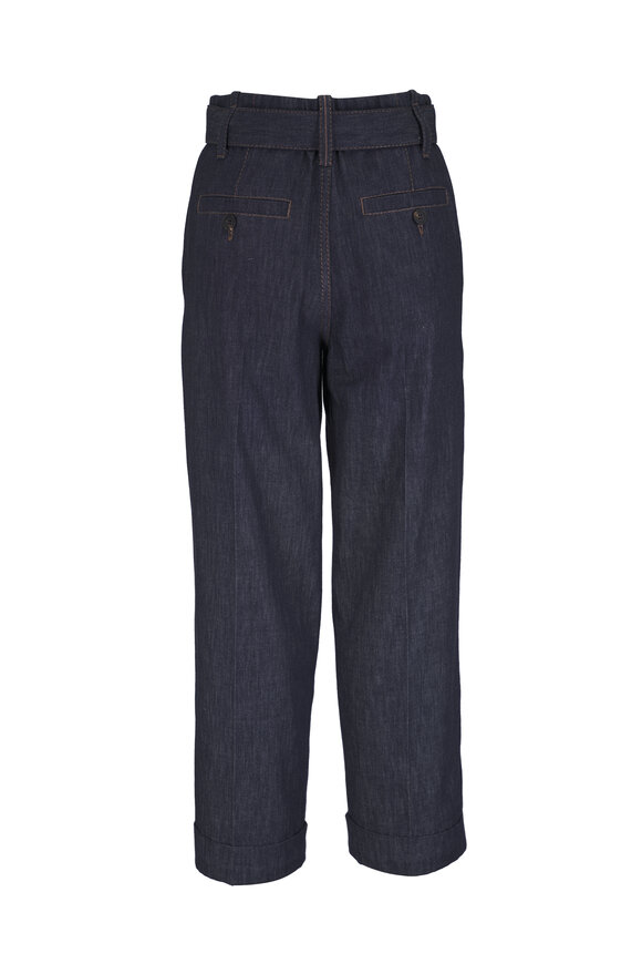 Brunello Cucinelli Dark Indigo No Fade Baggy Sartorial Pant - view 3