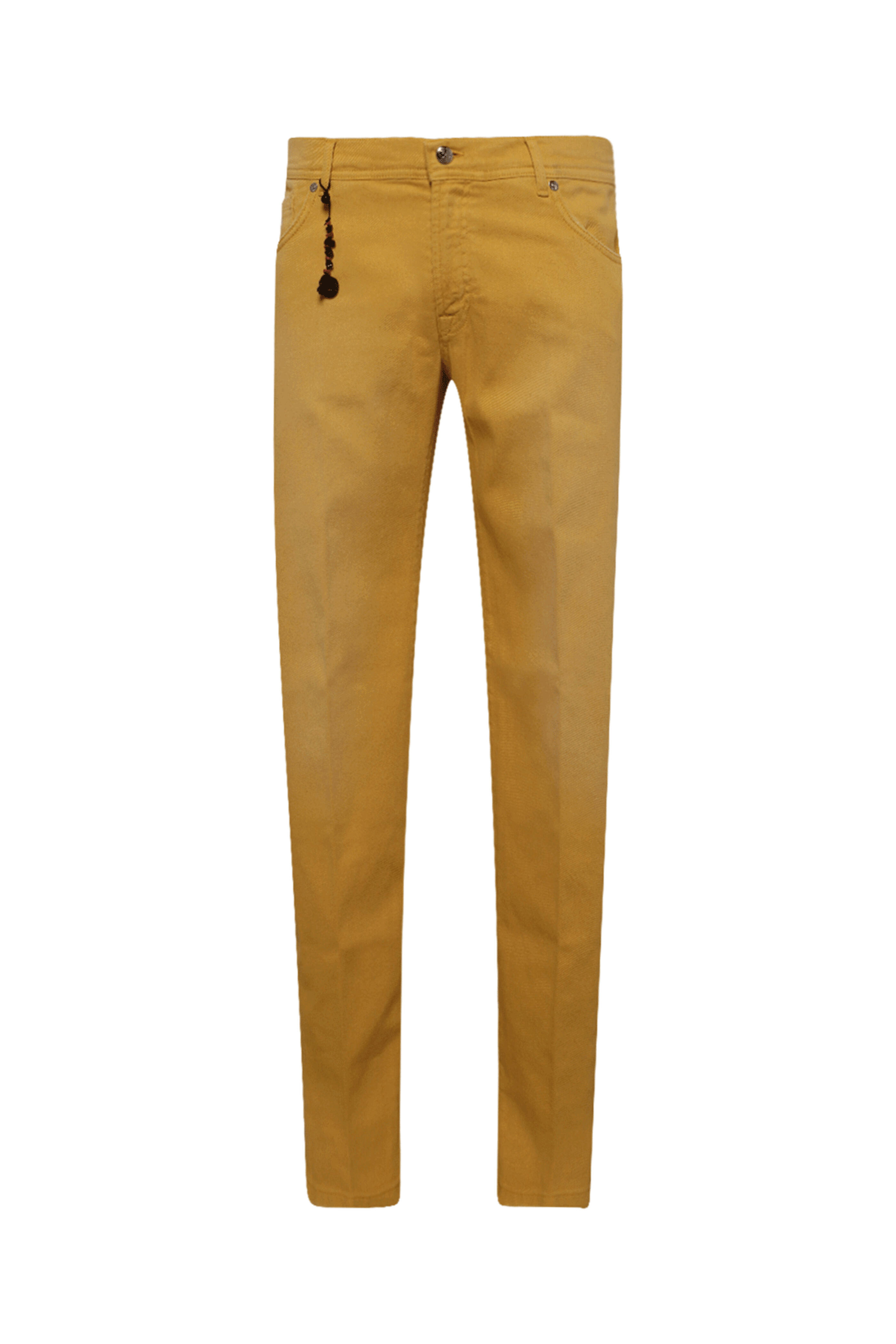 Marco Pescarolo - Yellow Distressed Bull Denim 5 Pocket Pant