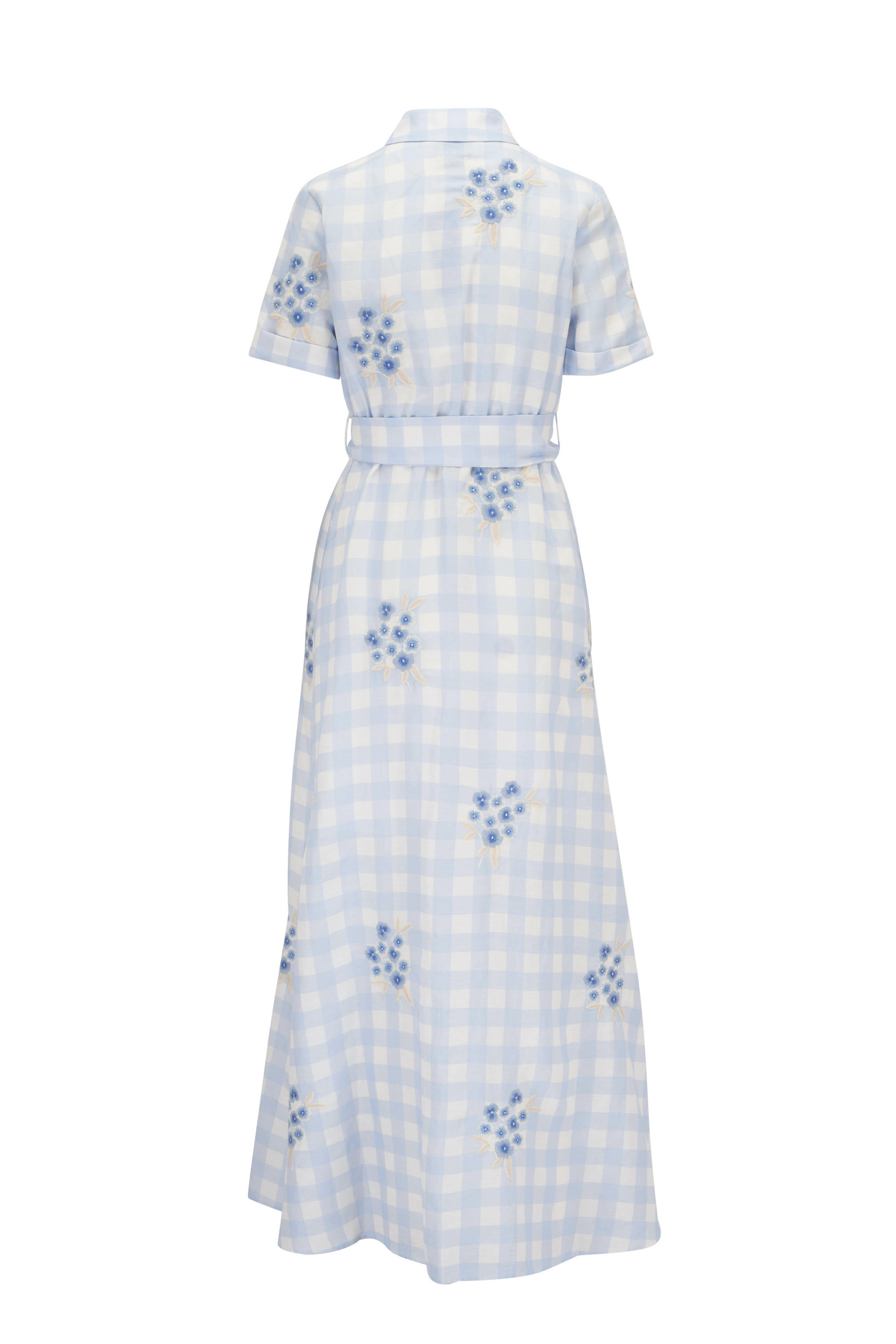 Fifi chachnil シースルー シルクトップス　青 Fifi Chachnil Silk Gingham Babydoll Camisole - Amorosa Vintage