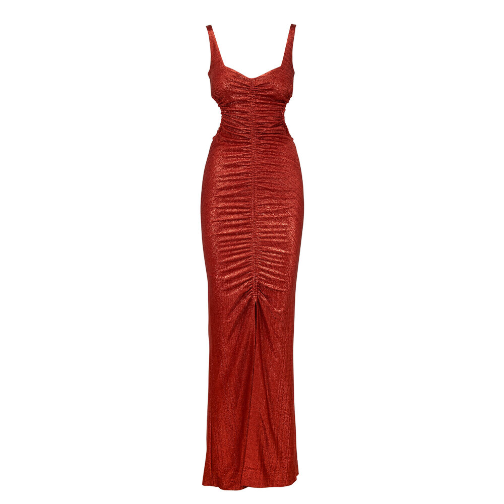 galvan orange dress $1095 Galvan Escape Women's Orange Lido Cutout Satin Maxi Dress Size 40