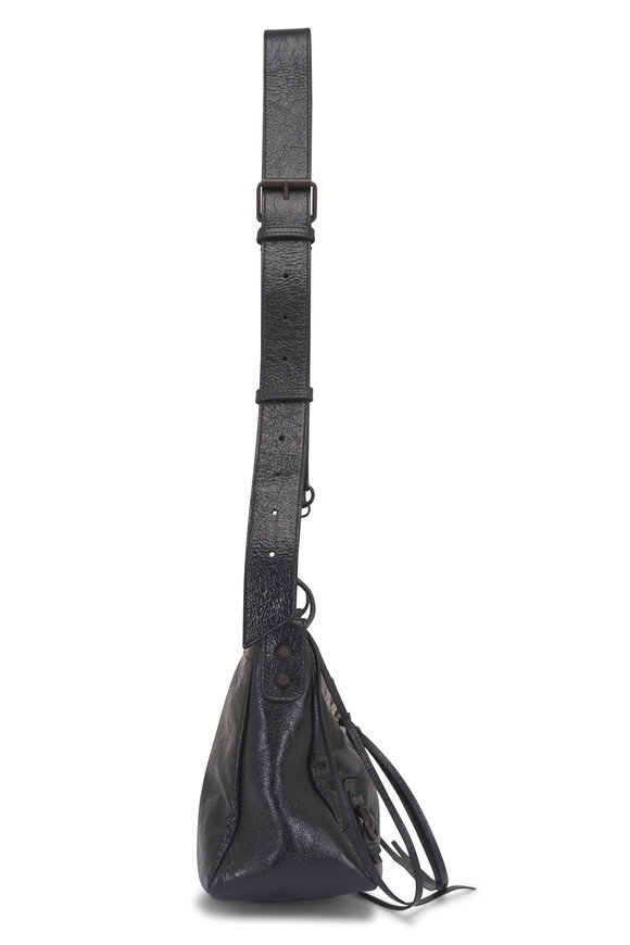 Balenciaga Small Le City Moto Black Leather Shoulder Bag - view 6