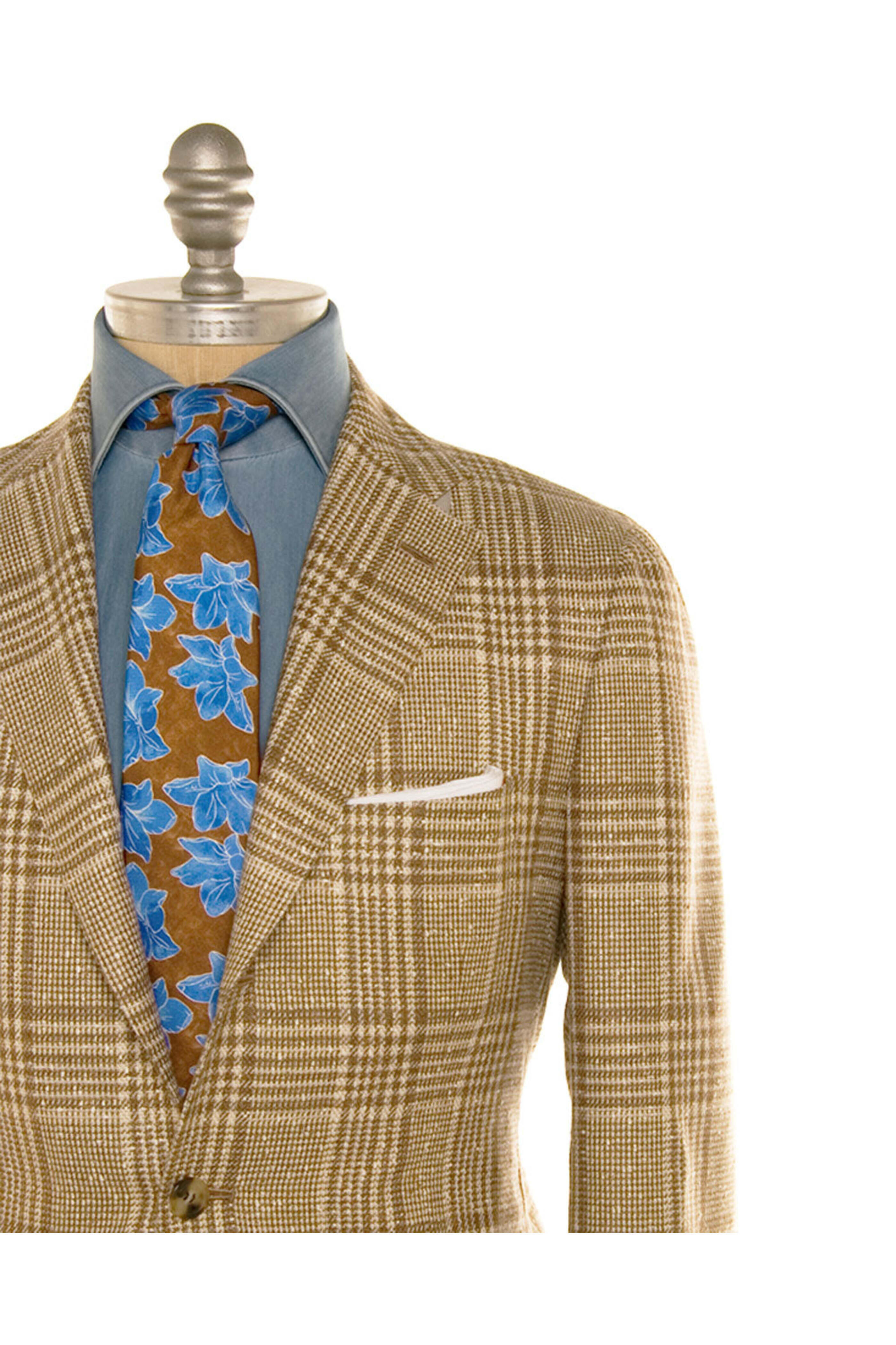 Kiton - Rust and Ivory Plaid Sportcoat