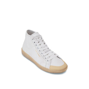 ★Saint Laurent★GREENWICH レザースニーカー★ホワイト★ Saint Laurent Greenwich Leather High-top Sneakers In White