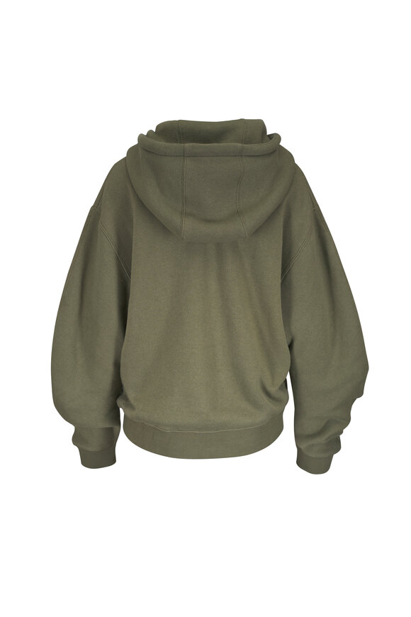 Loewe Flamenco Khaki Green Cotton & Cashmere Hoodie - view 4