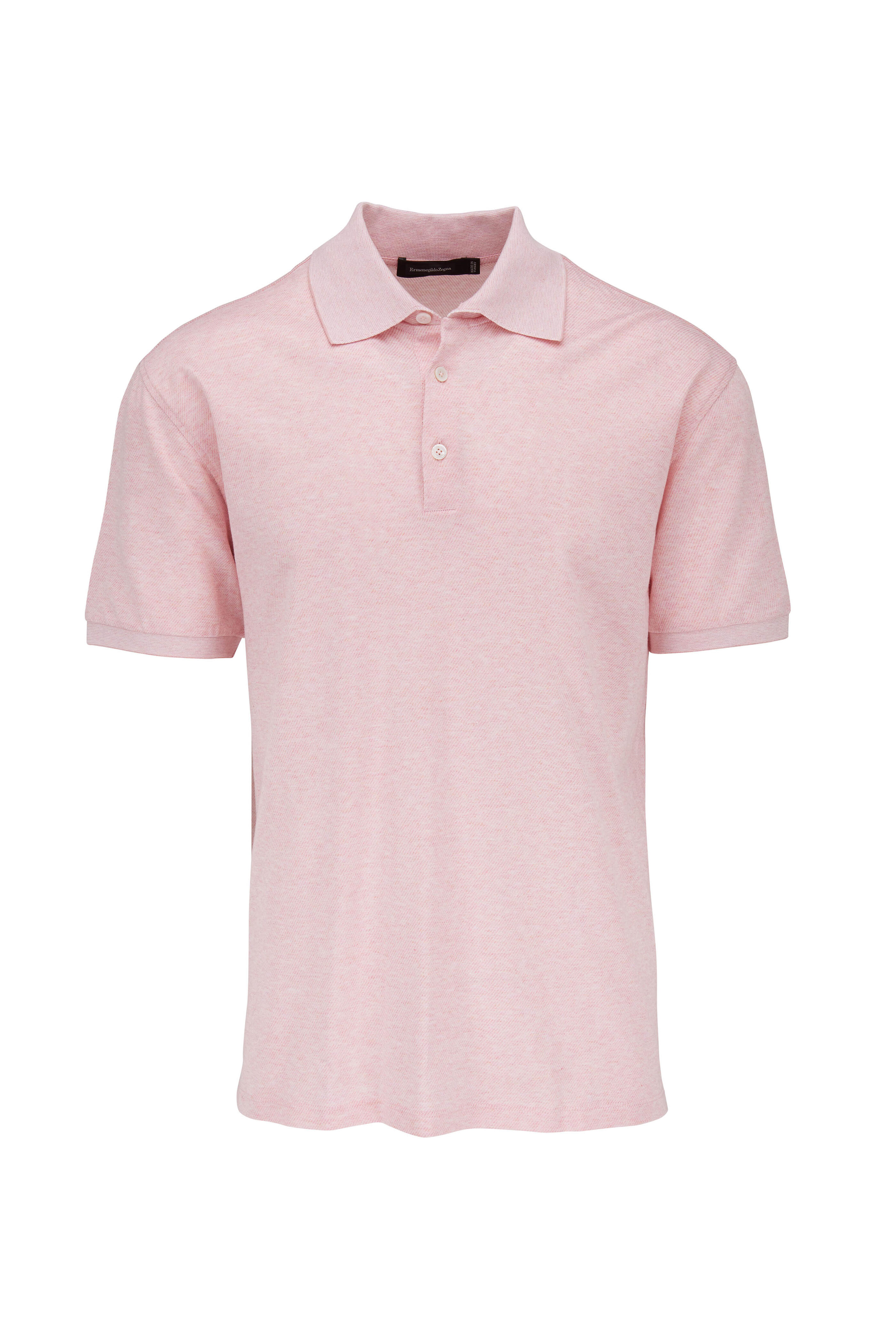 Zegna - Pink Cotton Short Sleeve Polo | Mitchell Stores