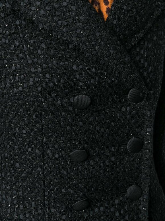 Dolce & Gabbana - Black Fringe Trim Double-Breasted Jacket