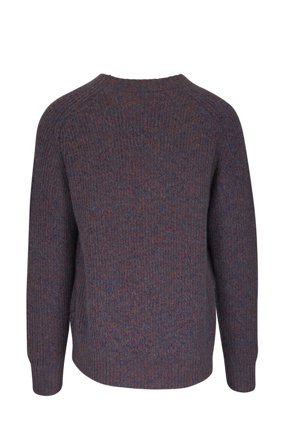 Vince - Heather Deep Sea Mouliné Knit Crewneck Sweater