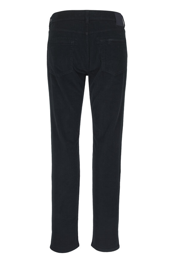 Barmas Navy Blue Stretch Cotton & Cashmere Corduroy Pant - view 4
