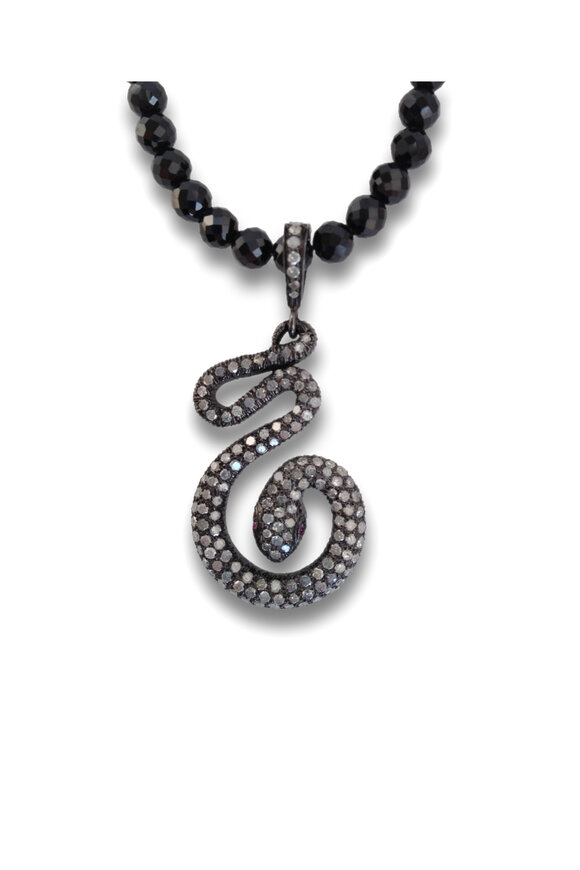 Loriann - Gold And Silver Diamond Snake Necklace
