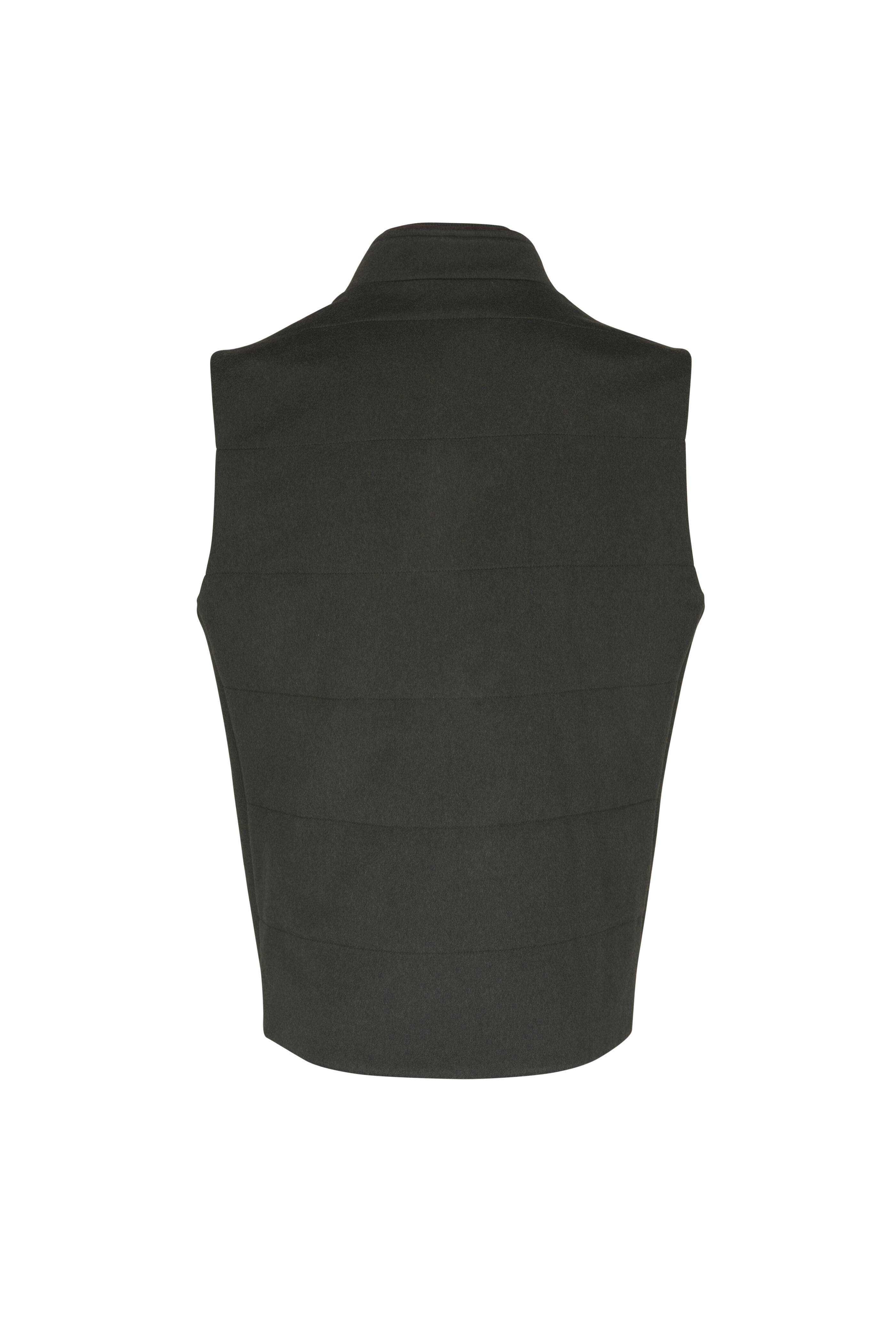 Maurizio Baldassari - Arena Dark Olive Cashmere Vest - view 2