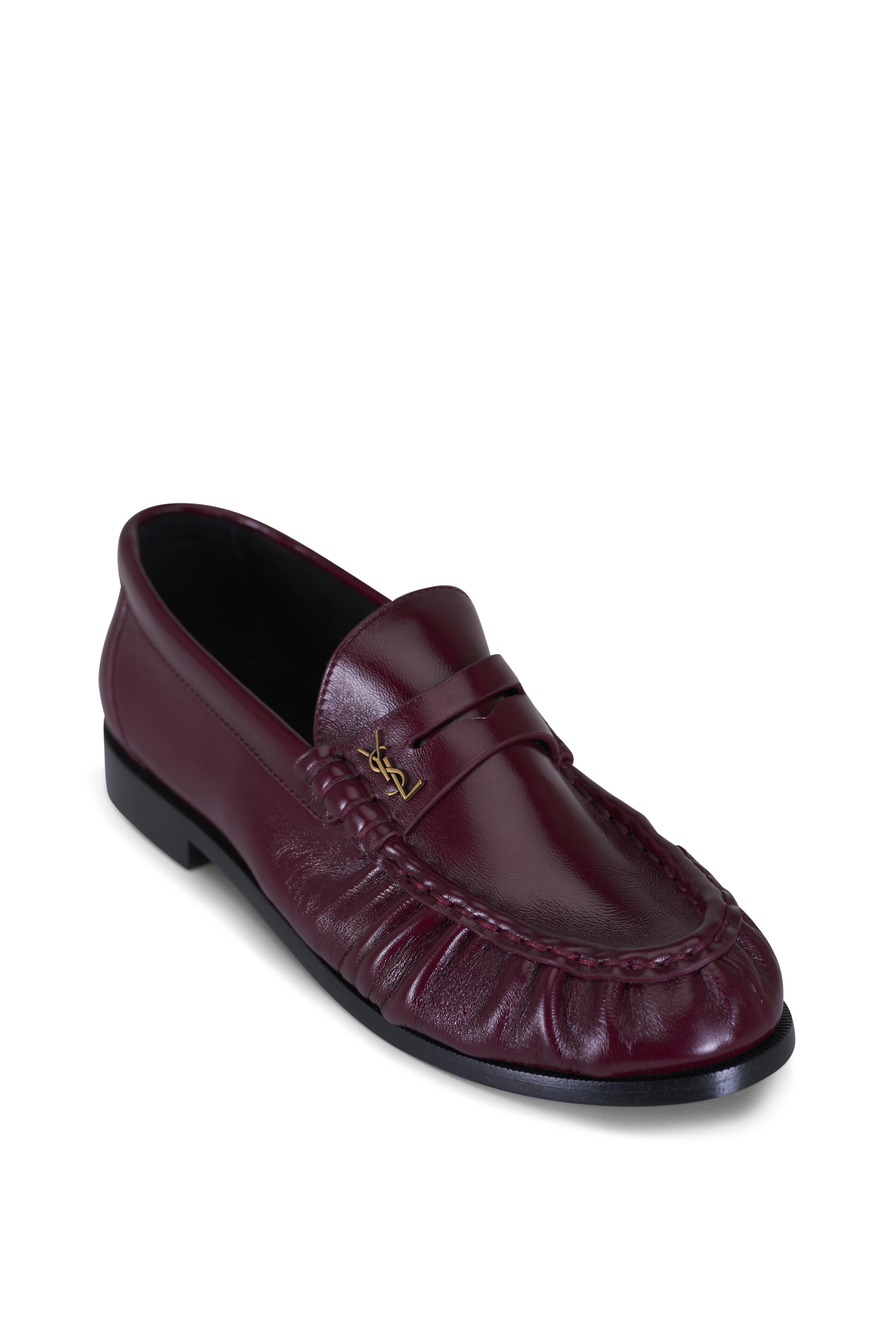 Saint Laurent - Le Loafer Burgundy Leather Penny Loafer - view 1