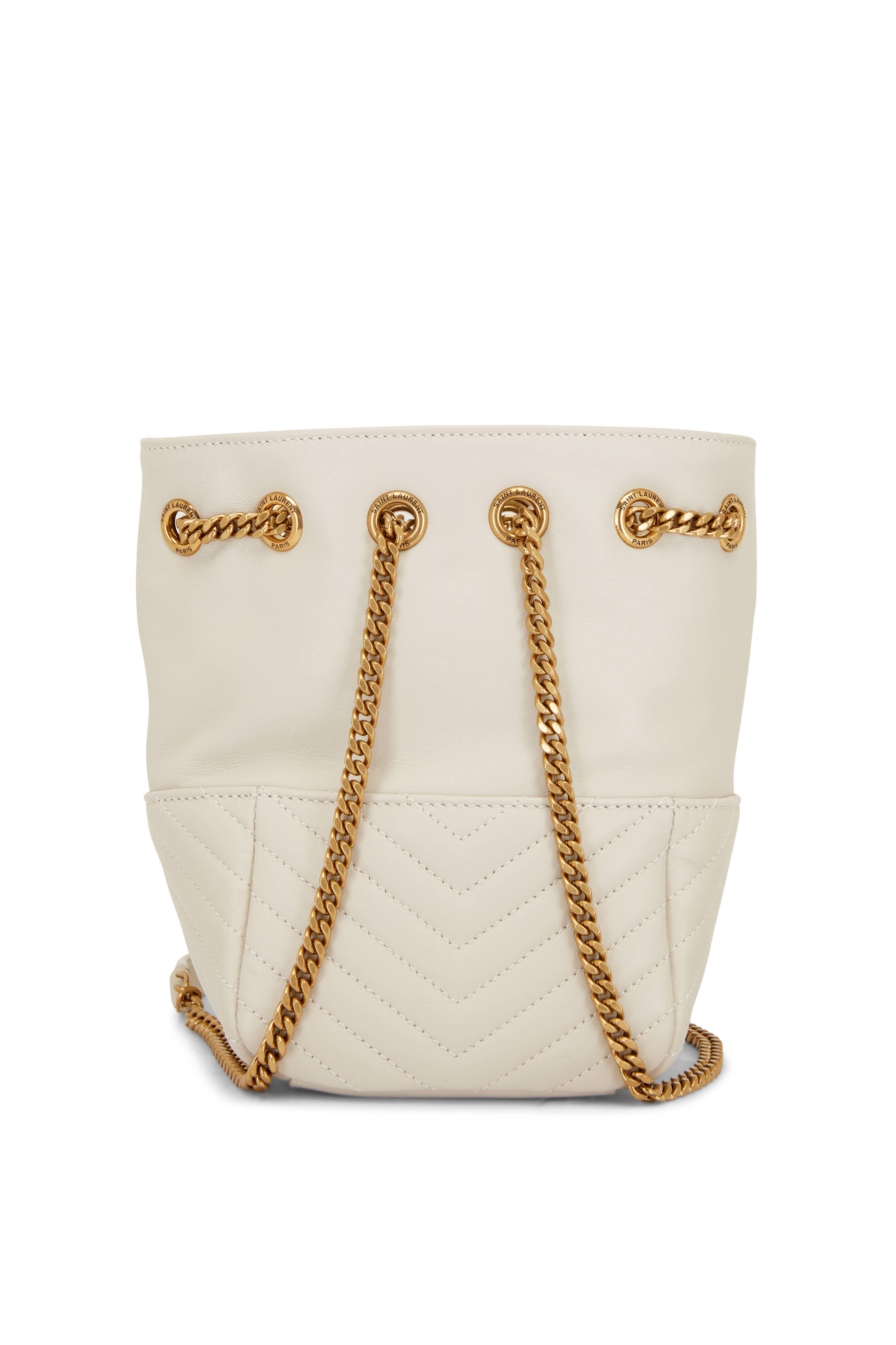 Saint Laurent - Crema Joe Mini Soft Nano Quilted Bucket Bag