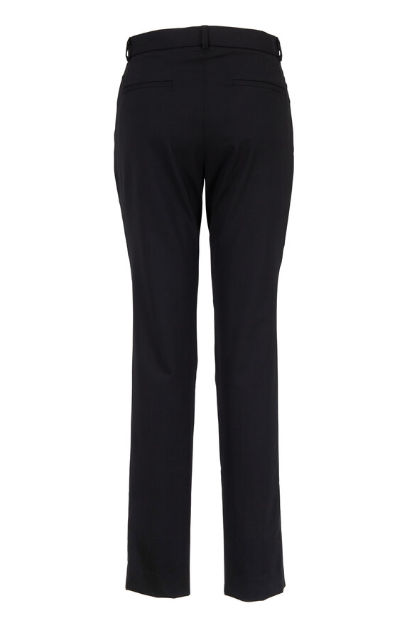 The Row - Franklin Black Stretch Lightweight Wool Slim Pants