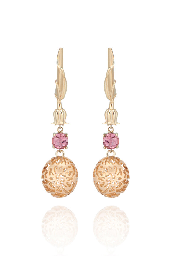 Larkspur & Hawk 14k Yellow Gold Pink Tourmaline Huggie