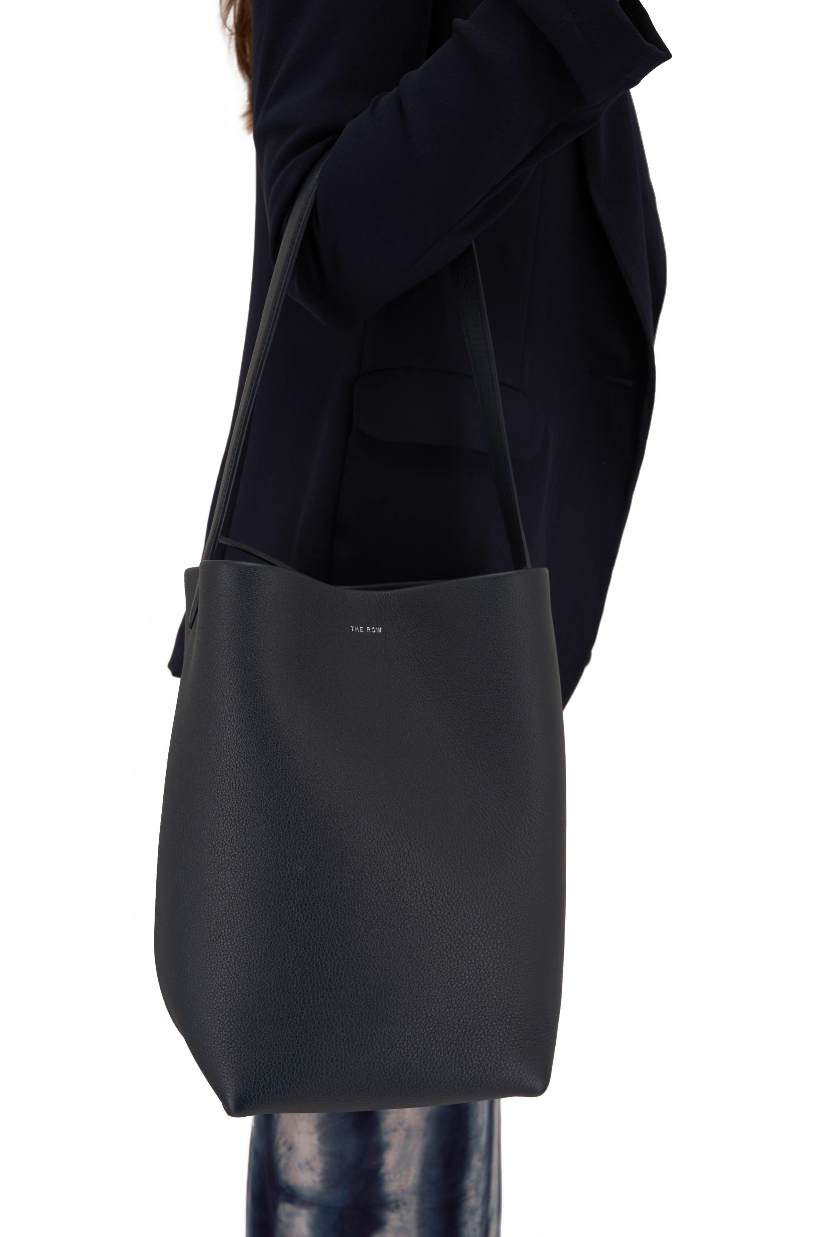 The Row - N/S Park Virginia Blue Leather Medium Tote Bag