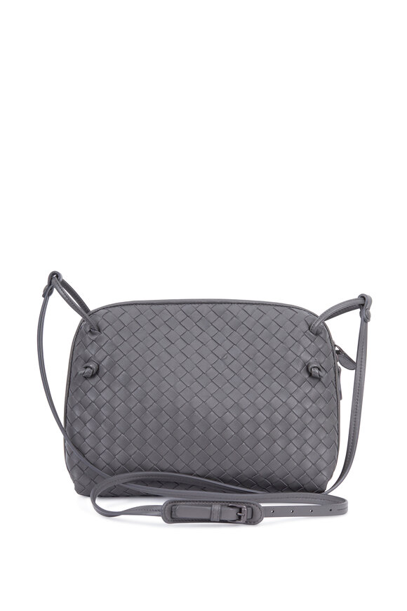 Bottega Veneta - Gray Intrecciato Leather Crossbody Bag