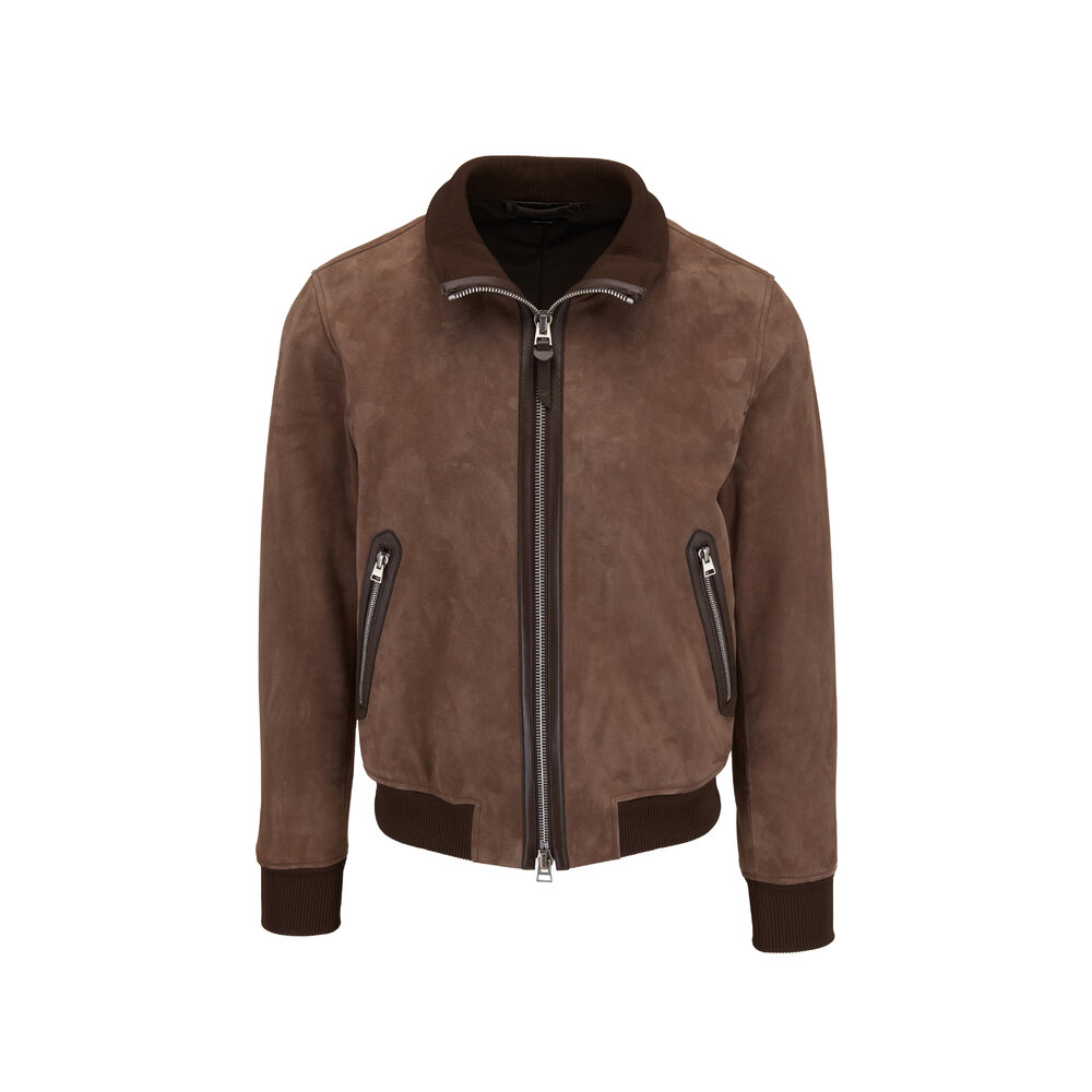 【関税＆送料込み】Tom Ford Brown Jacket With Adjustable Be TOM FORD - Leather Jacket - Brown TOM FORD