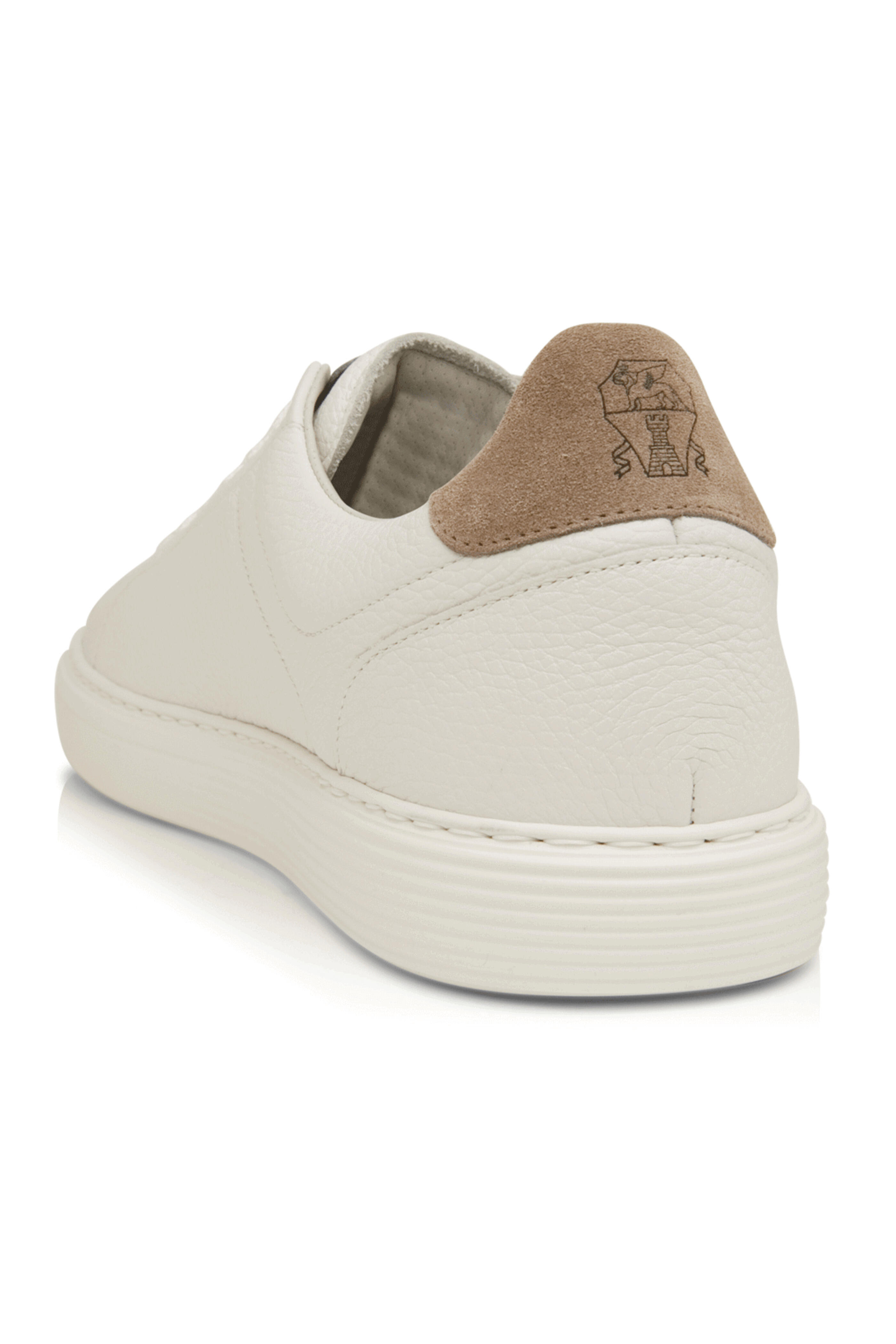 Brunello Cucinelli - Pebbled Leather Sneaker in Dark Grey and White