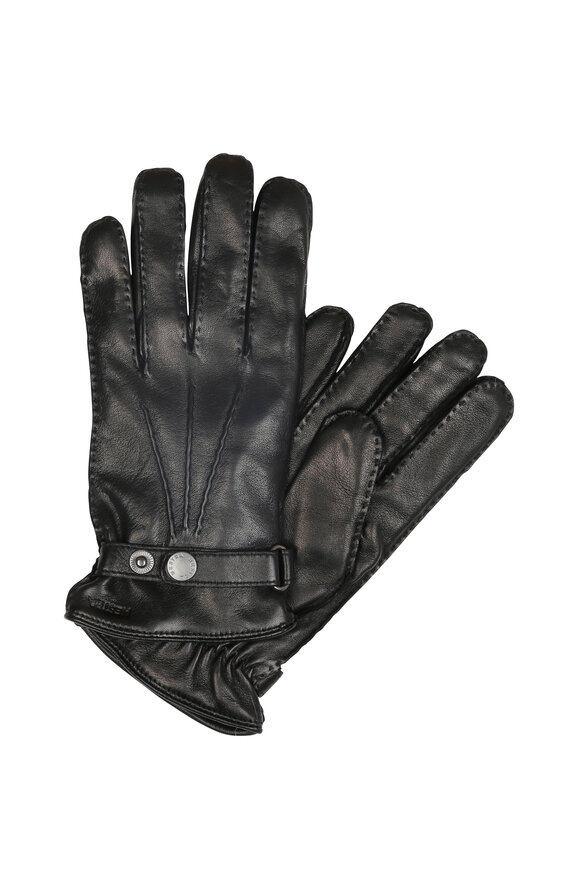 Hestra Jake Black Leather Gloves