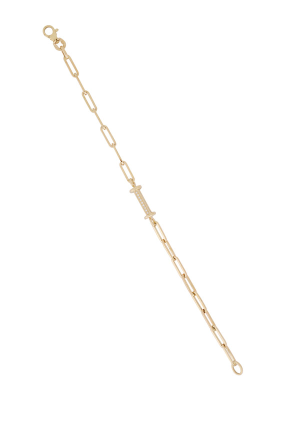 Genevieve Lau 14k Rose Gold Diamond Paperclip Bar Bracelet