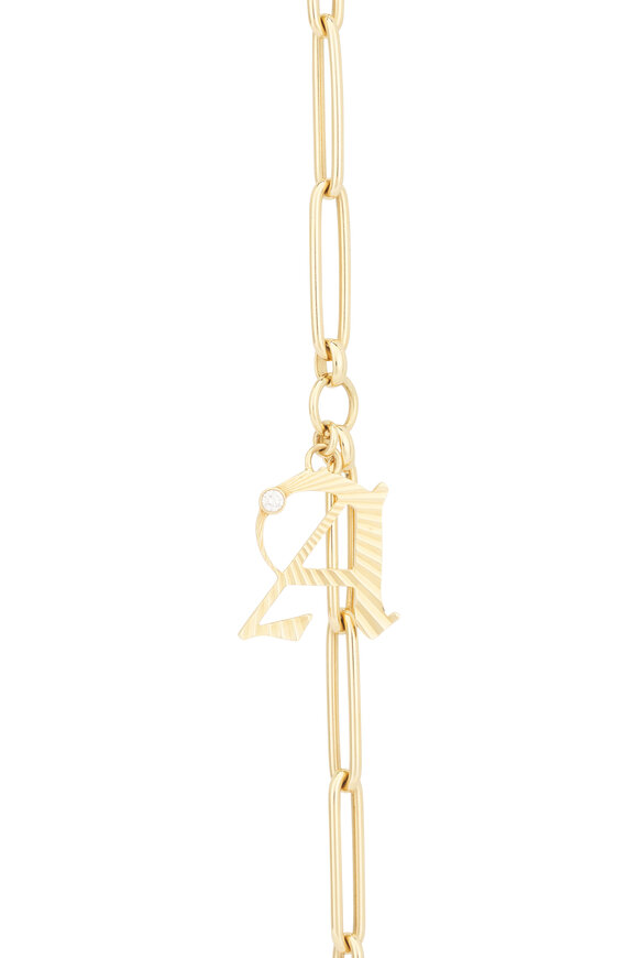 Foundrae 18k Yellow Gold Initial "A"  Bracelet - view 2