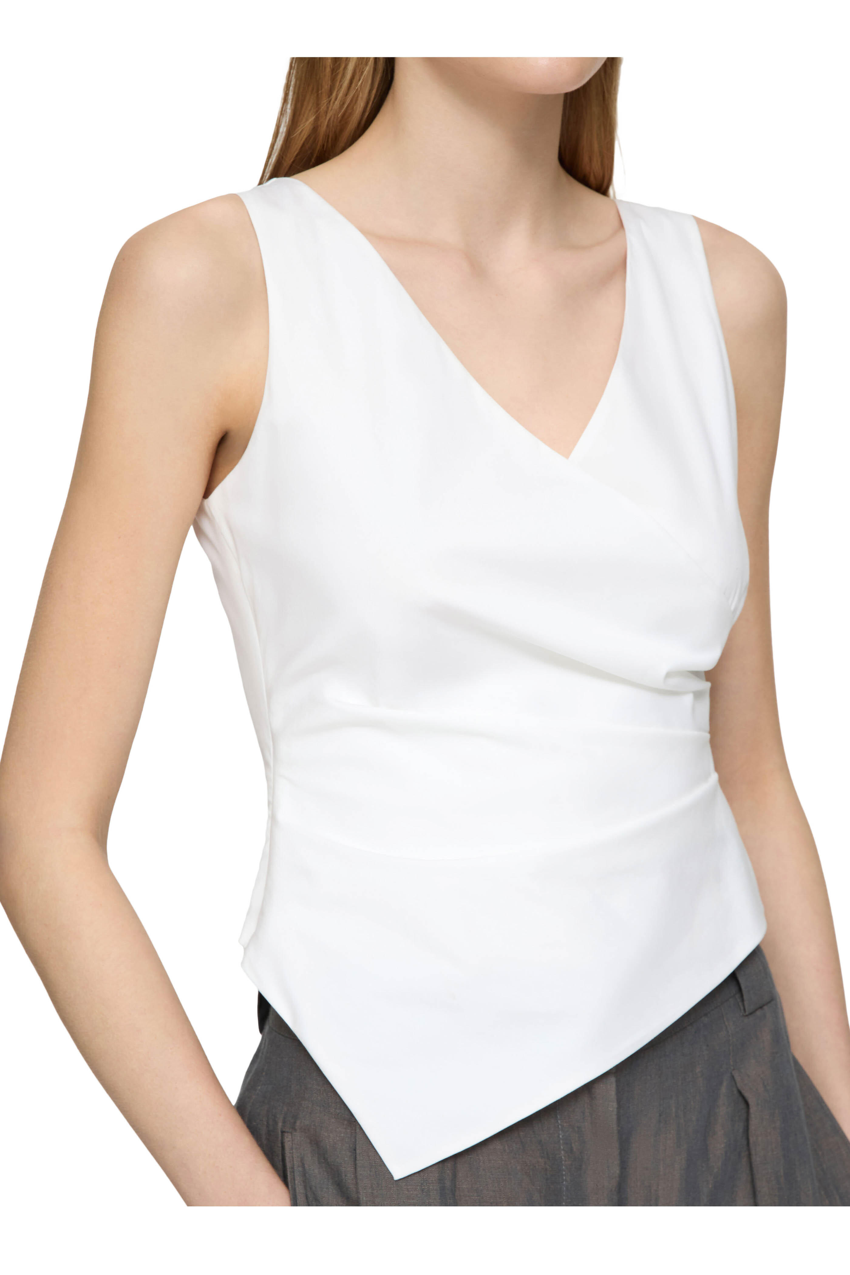 売れ筋商品|||ジョーンズニューヨーク カットソー トップス レディース Petite Sleeveless Embroidered V-Neck Top NYC White Women's Tops and Blouses | Jones New York