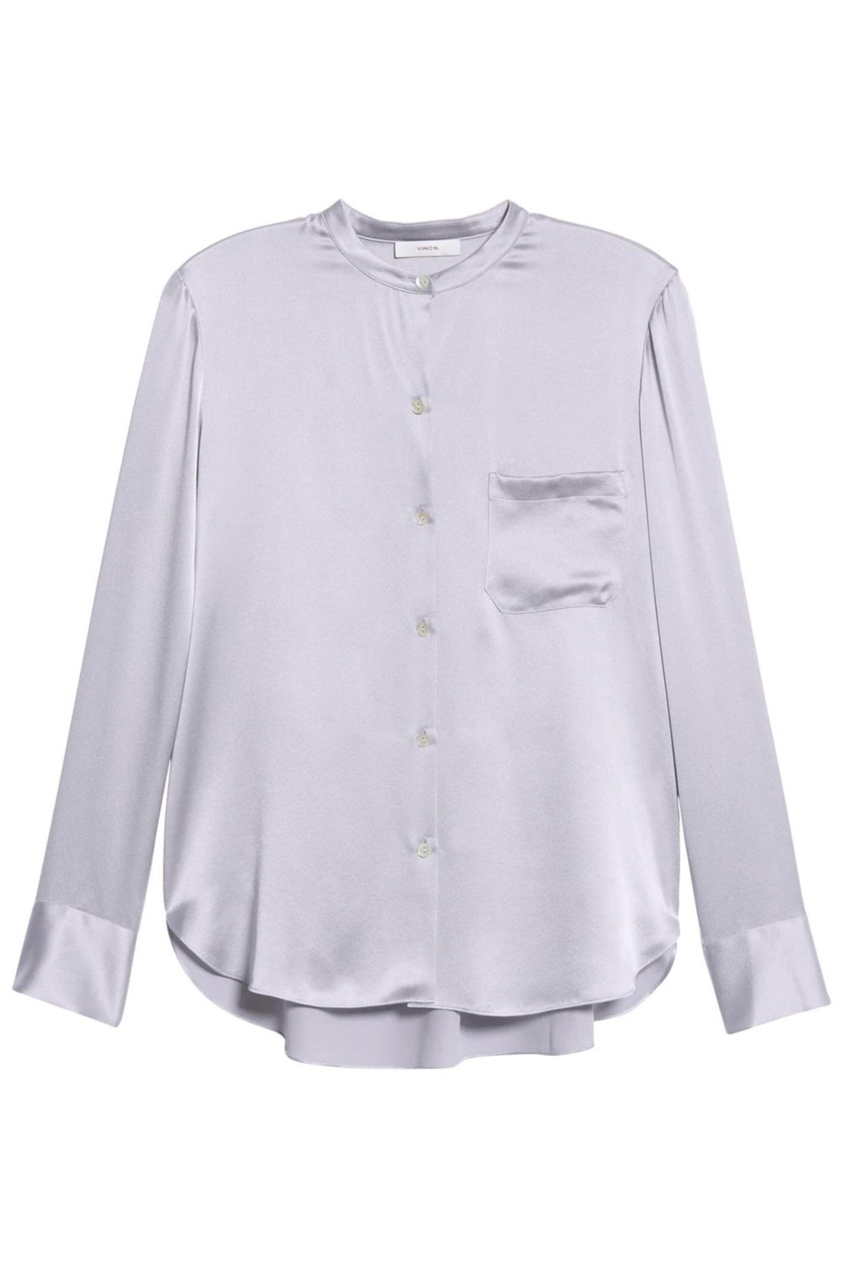 Vince - French Lilac Banded Collar Button Up Shirt