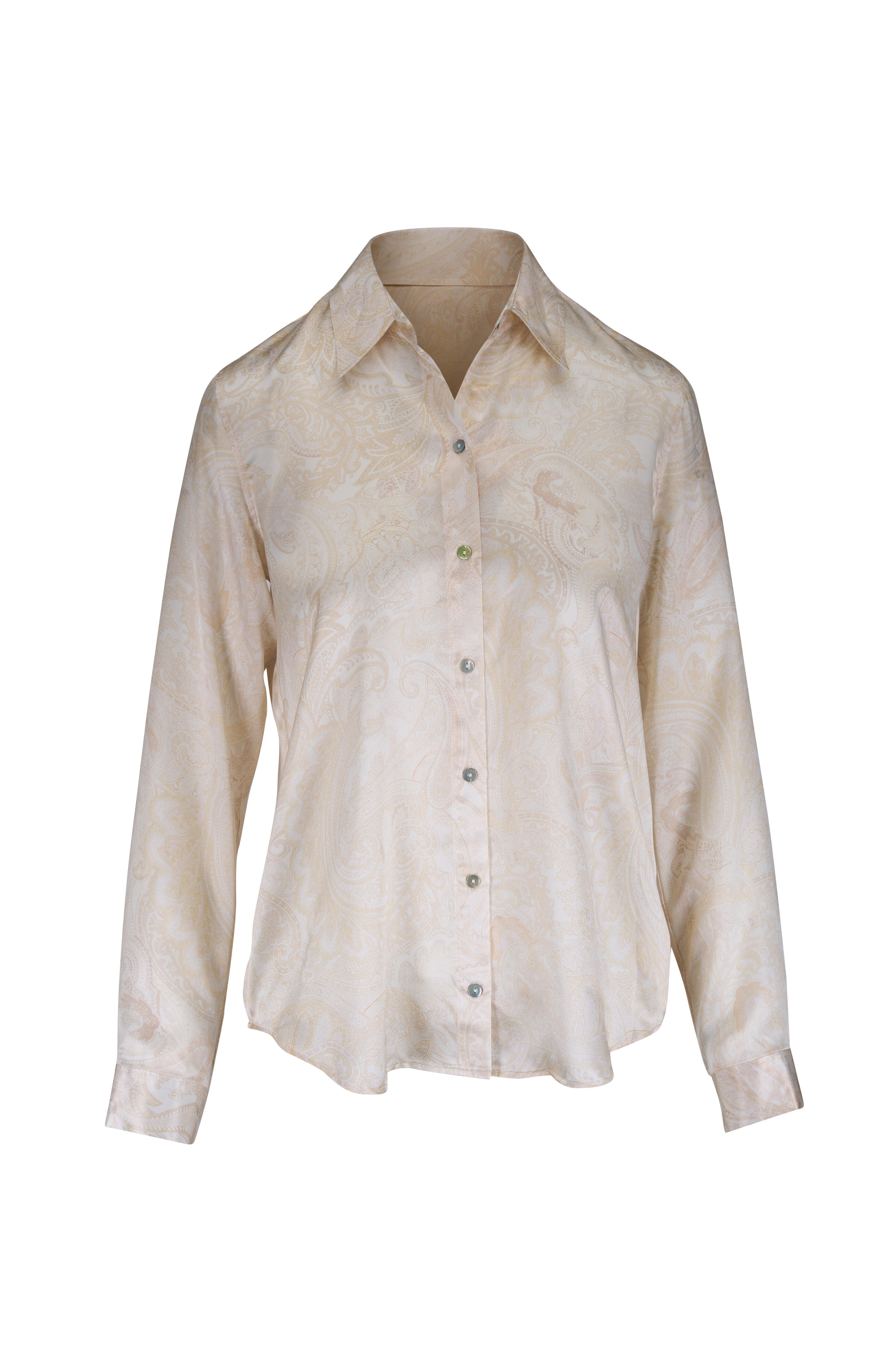 L'Agence - Tyler White Paisley Print Silk Blouse - view 1