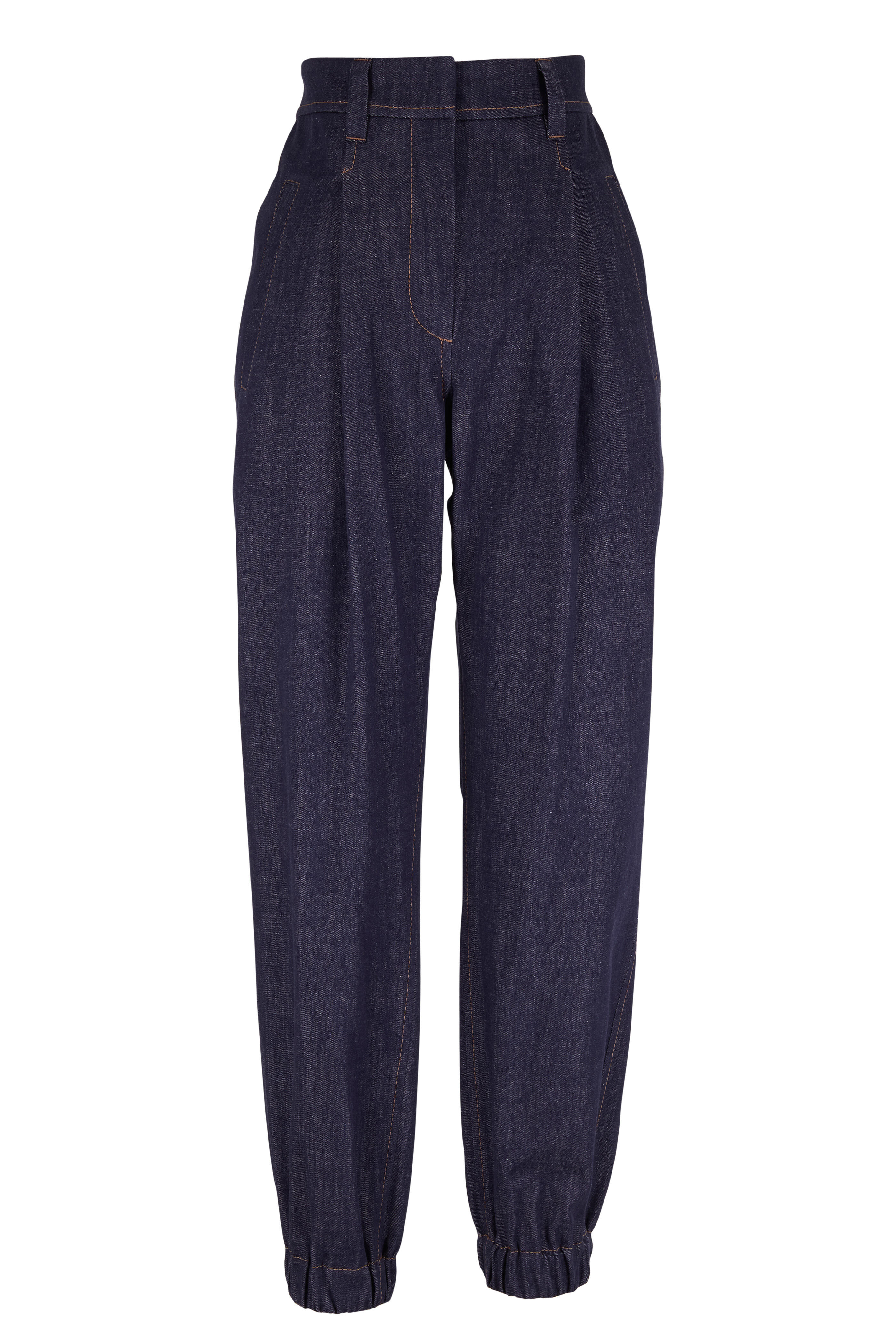 パンツ BRUNELLO CUCINELLI SS25 Monile joggers (MD828SB899 C8329) Brunello Cucinelli - Navy Stretch Cotton Jogger | Mitchell
