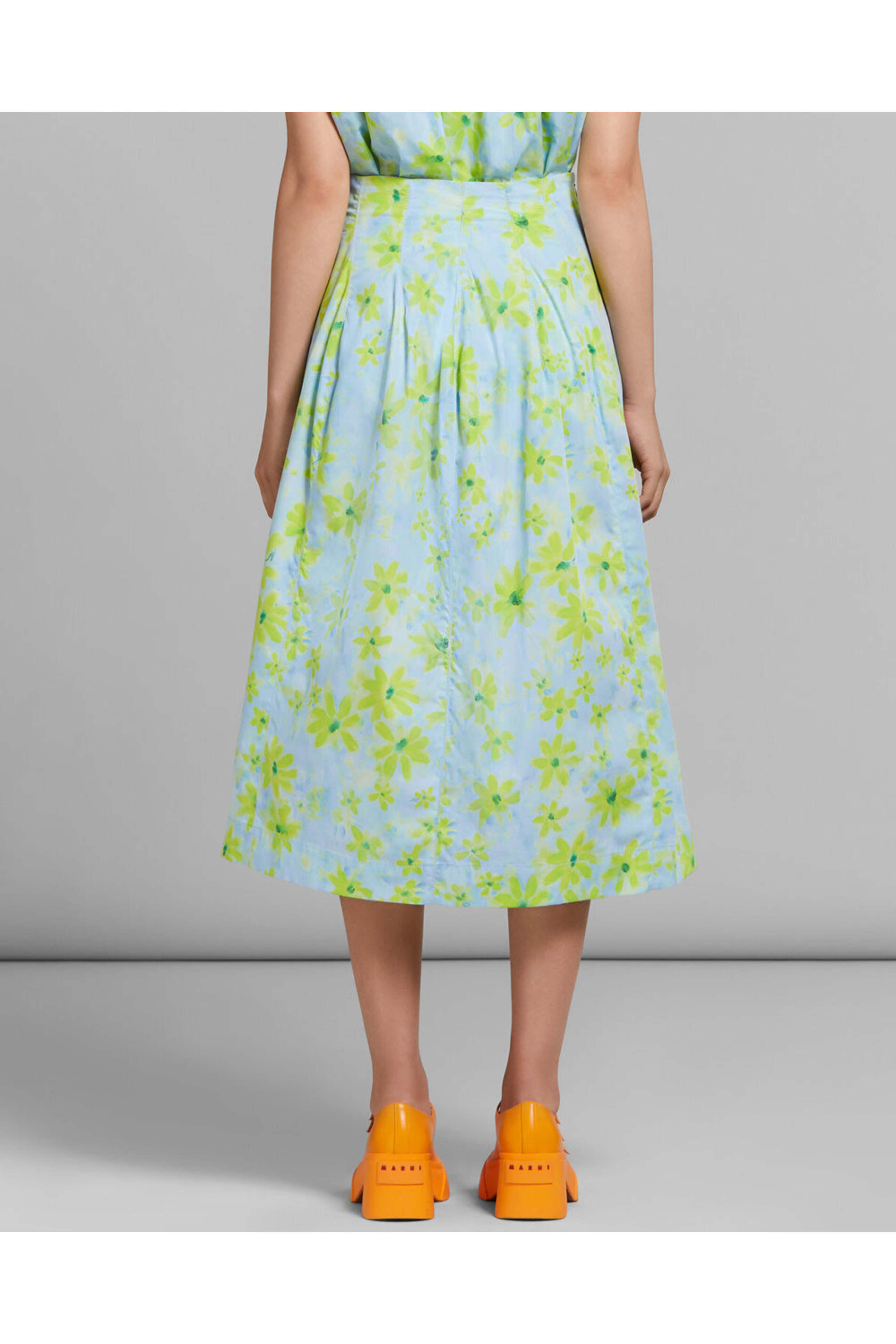 Marni - Aqua Marine Parade Print Midi Skirt | Mitchell Stores