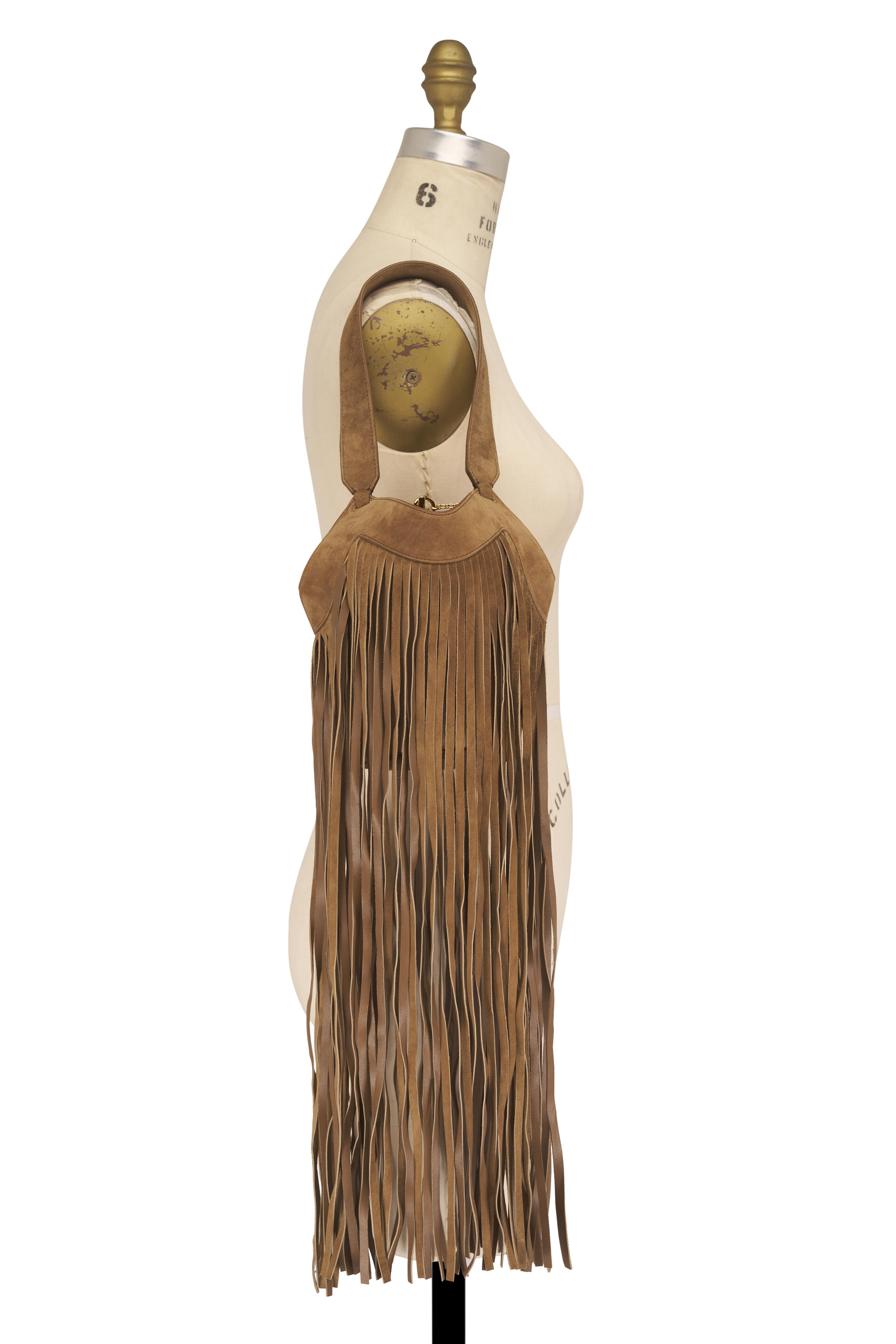 Khaite - Nano Lotus Mud Suede Fringe Tote - view 7