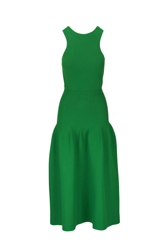 Giorgio Armani - Green Knit Open Back Midi Dress 