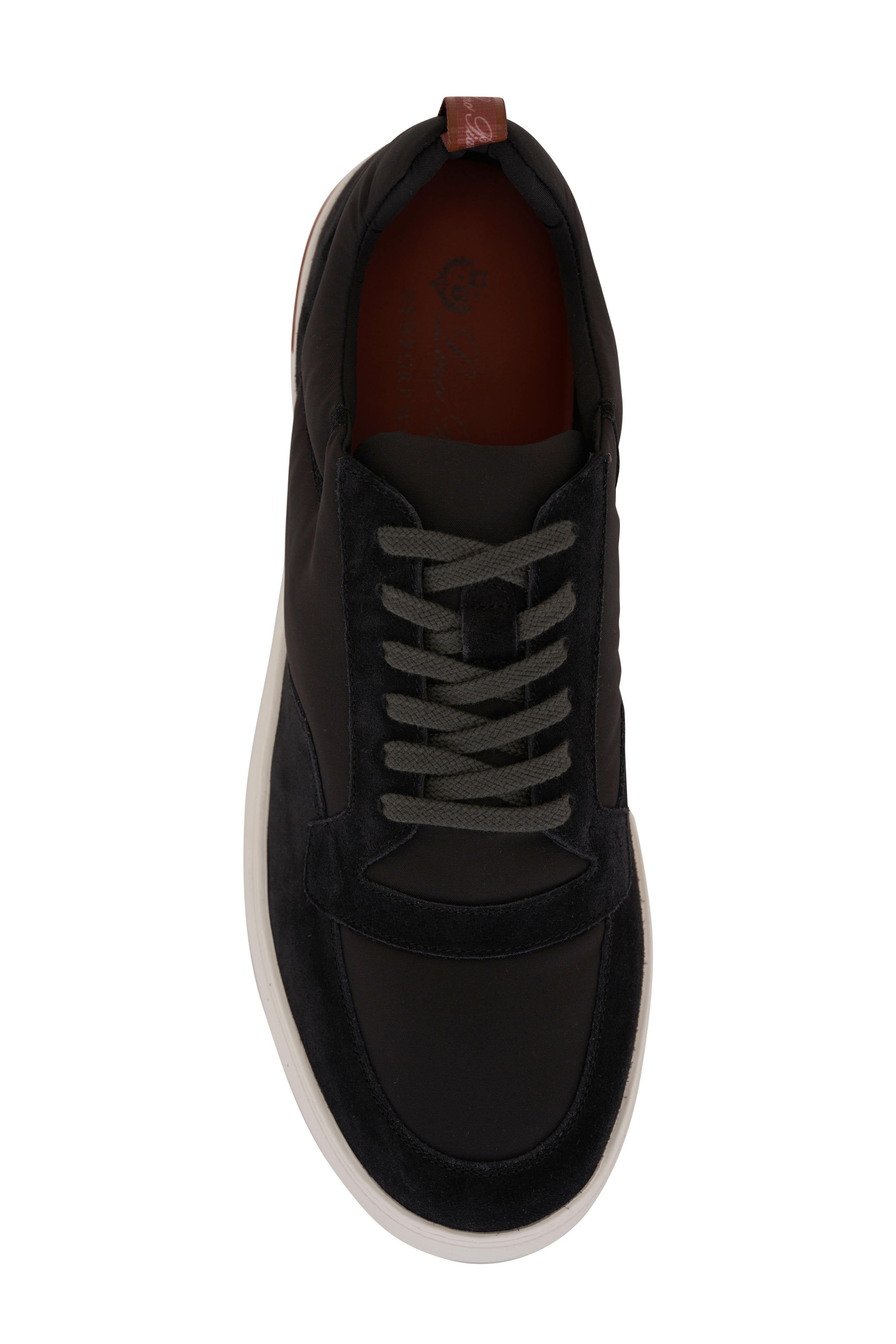 ロロピアーナ　トラビスウォーク　黒 Loro Piana - Newport Walk Wind Black Suede Sneaker
