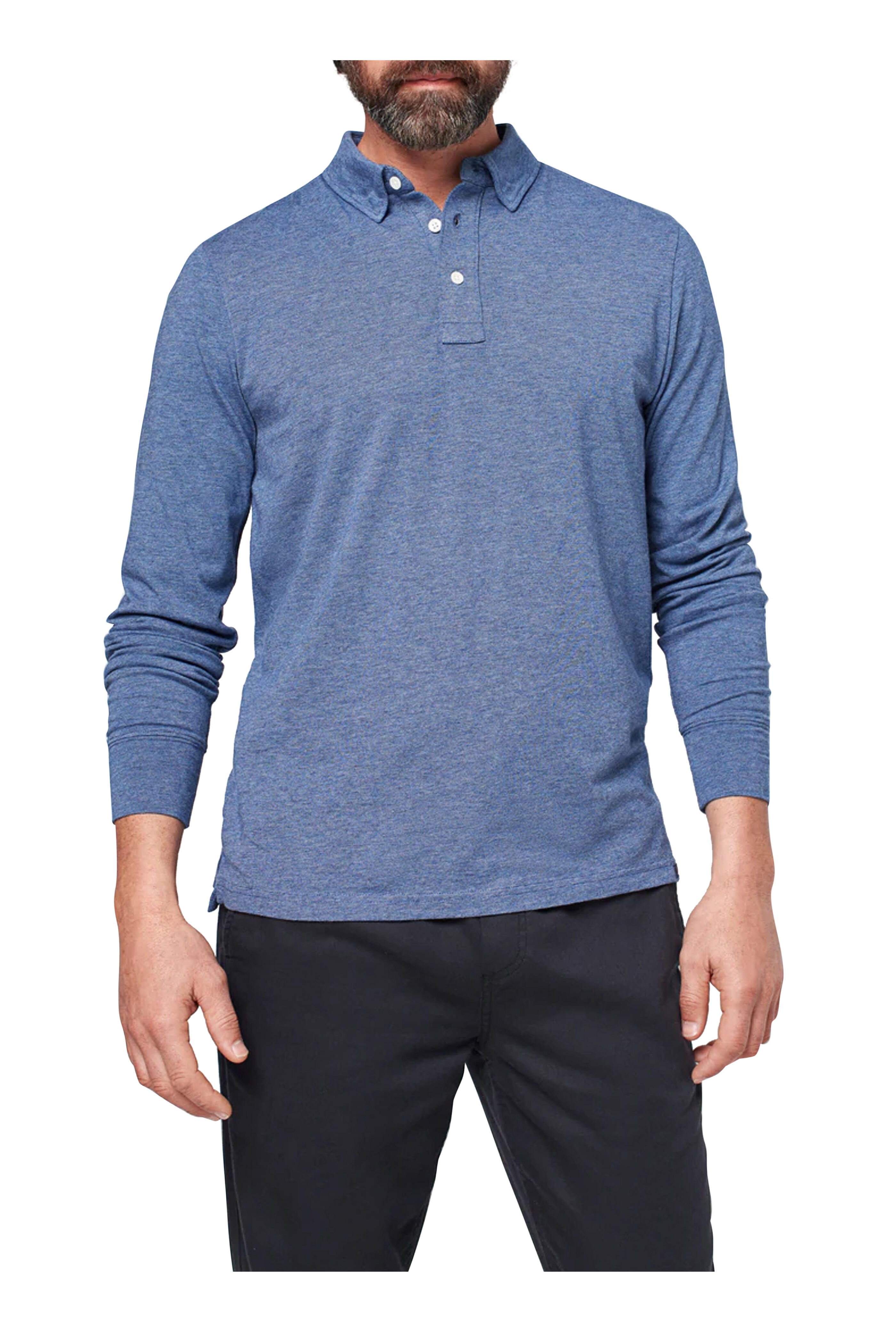 Navy melange polo shirt