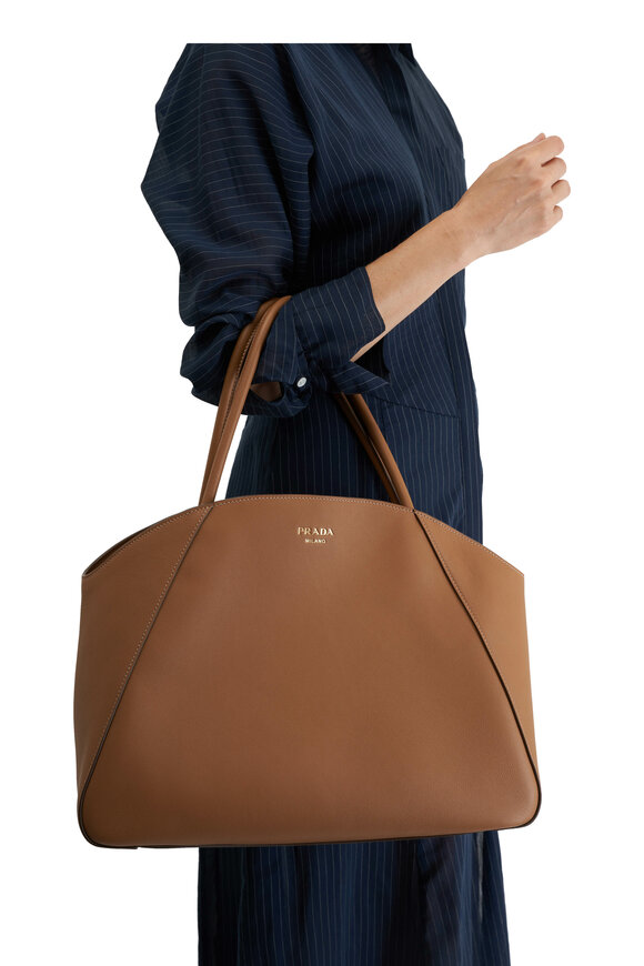 Prada - Large Caramel Soft Grain Leather Tote