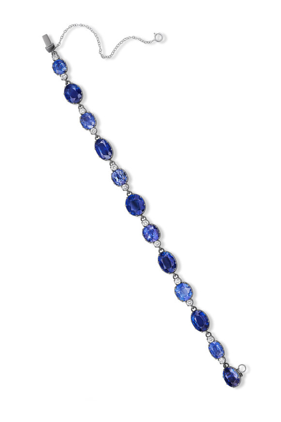 Nam Cho 18k Ceylon Sapphire and Diamond Link Bracelet - view 1