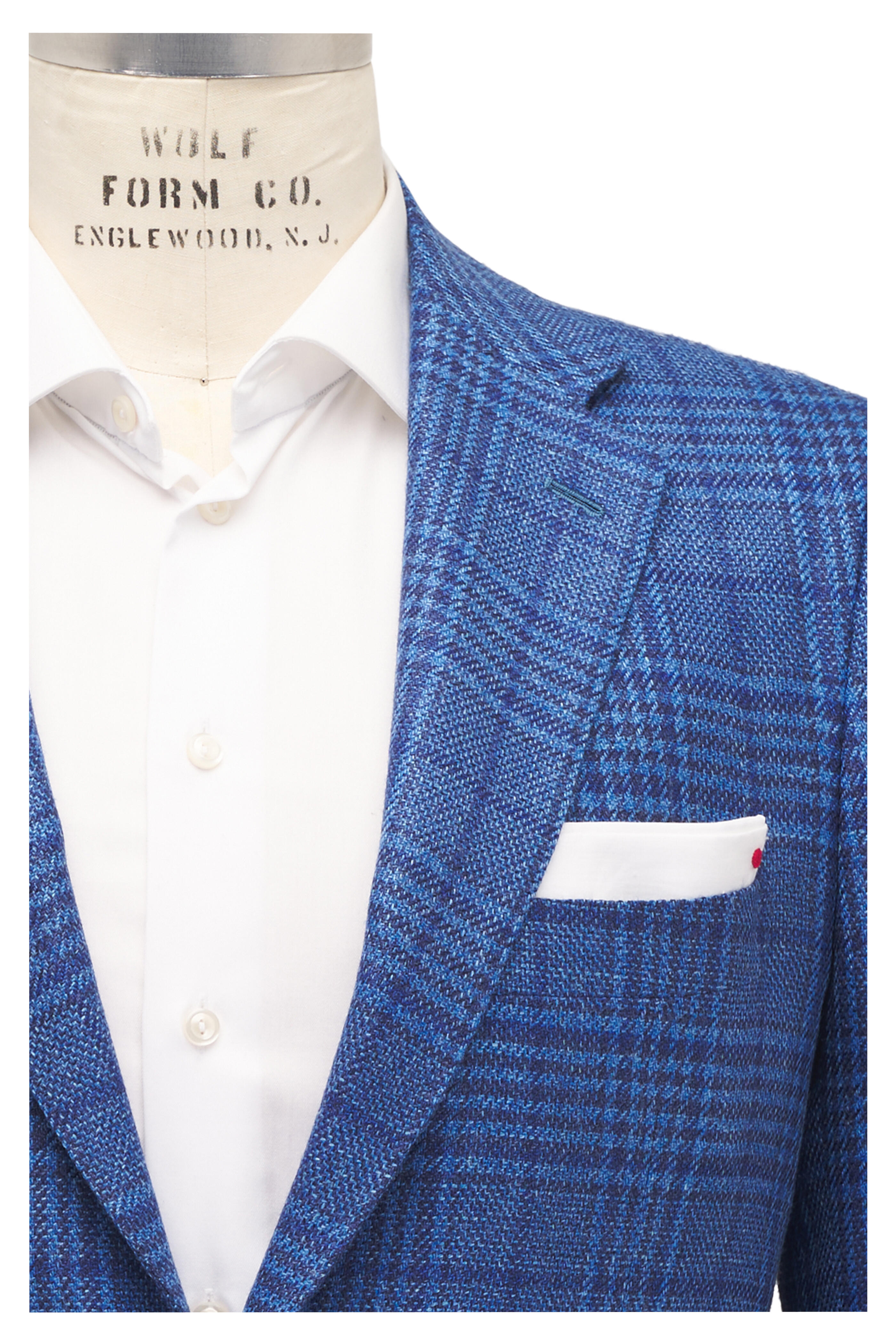 Kiton - Navy Plaid Wool, Cashmere, Silk & Linen Sportcoat