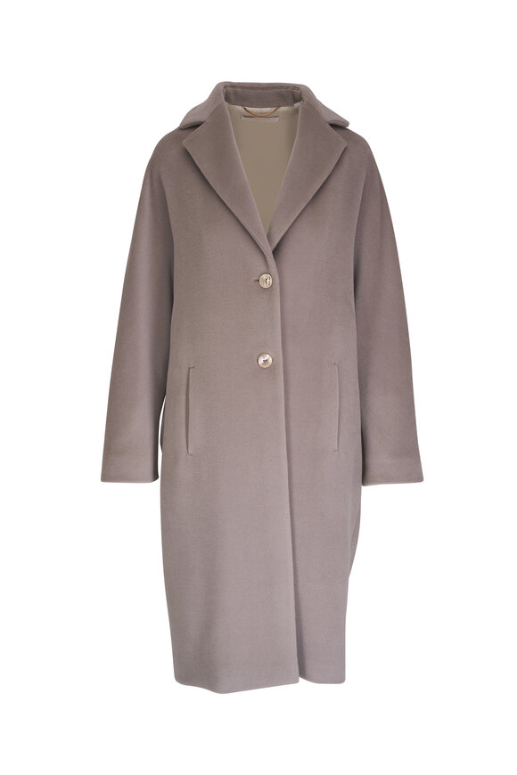 Agnona Sesame Alpaca Cocoon Long Coat